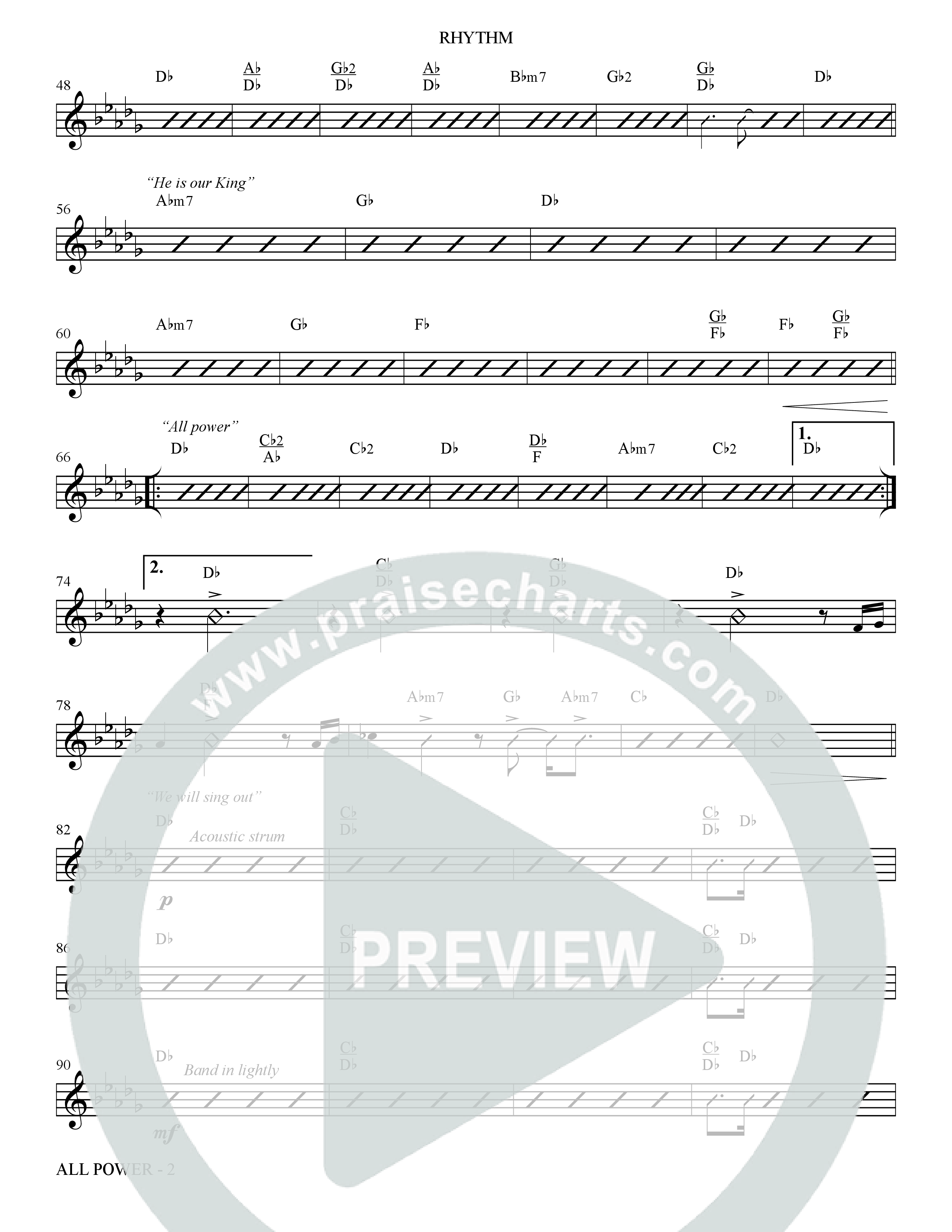 All Power (Choral Anthem SATB) Rhythm Chart (The Brooklyn Tabernacle Choir / Arr. Carol Cymbala)