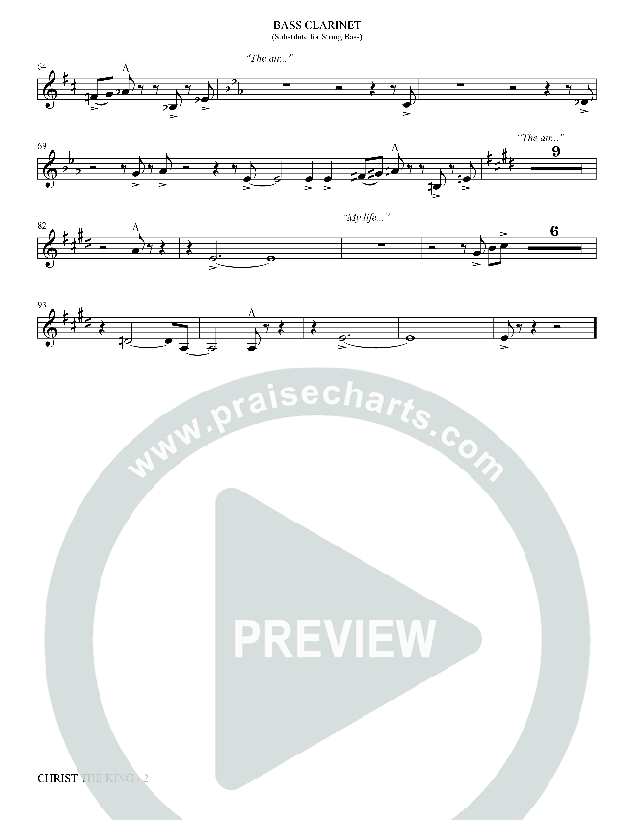 Christ The King (Choral Anthem SATB) Bass Clarinet (The Brooklyn Tabernacle Choir / Arr. Carol Cymbala)