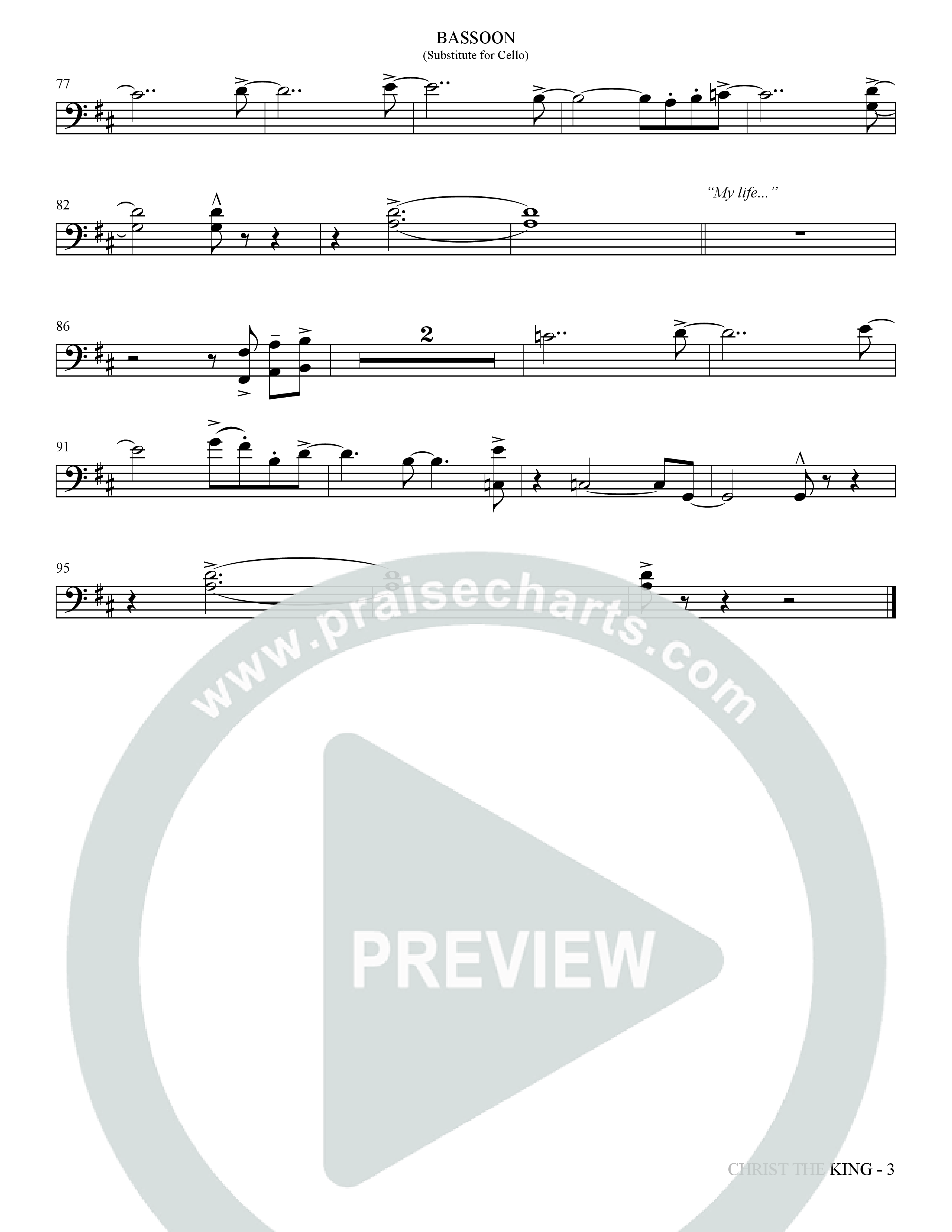 Christ The King (Choral Anthem SATB) Bassoon (The Brooklyn Tabernacle Choir / Arr. Carol Cymbala)