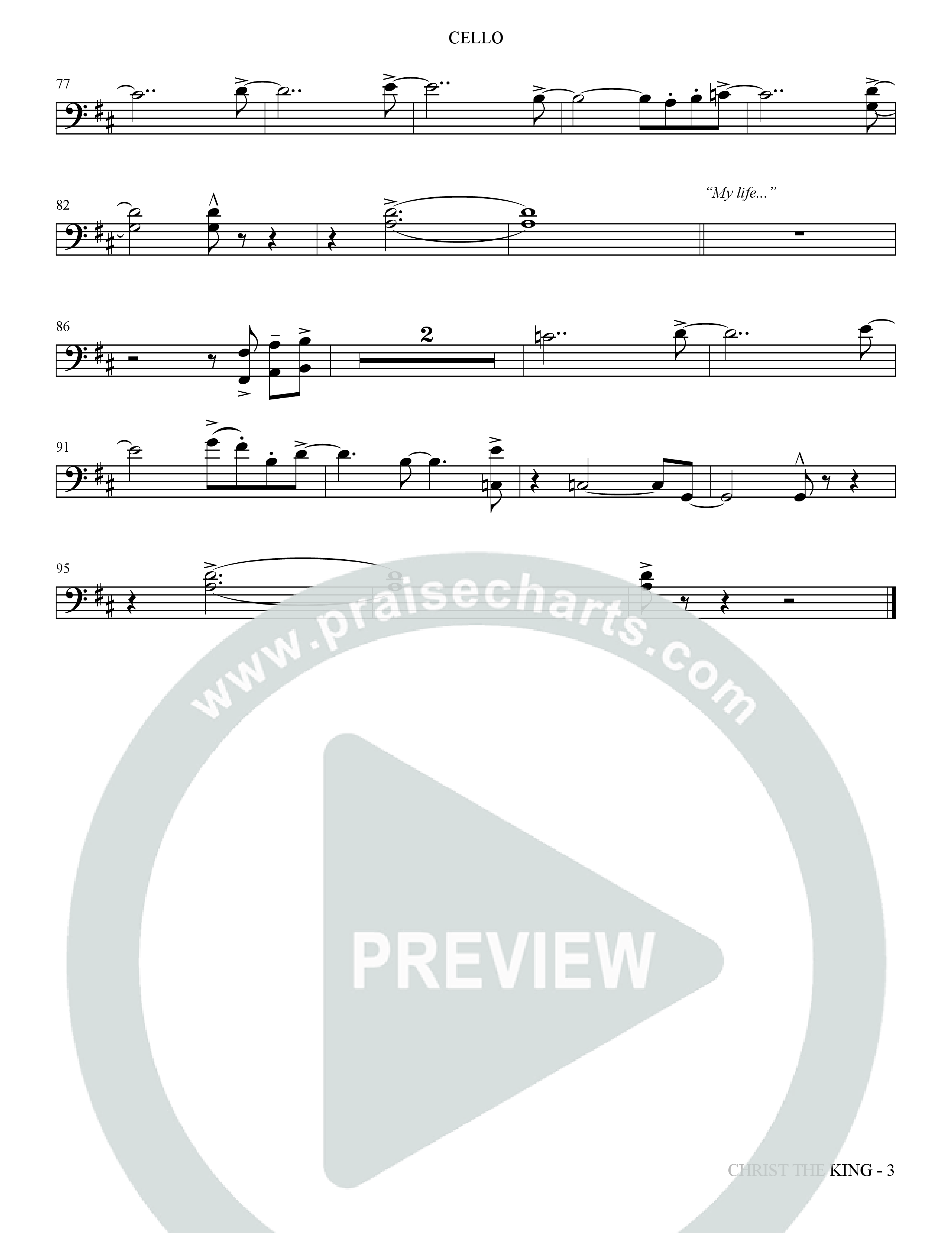 Christ The King (Choral Anthem SATB) Cello (The Brooklyn Tabernacle Choir / Arr. Carol Cymbala)