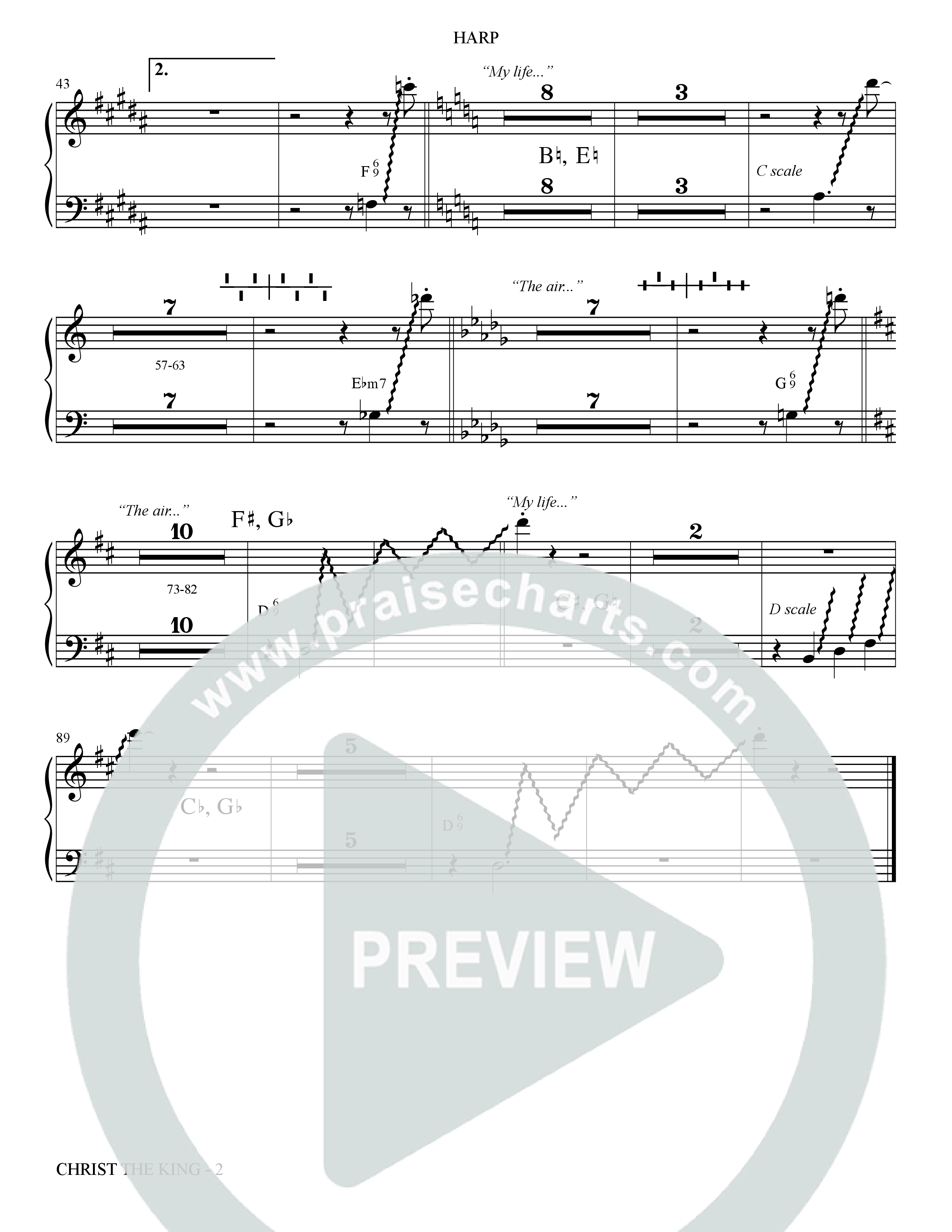 Christ The King (Choral Anthem SATB) Harp (The Brooklyn Tabernacle Choir / Arr. Carol Cymbala)