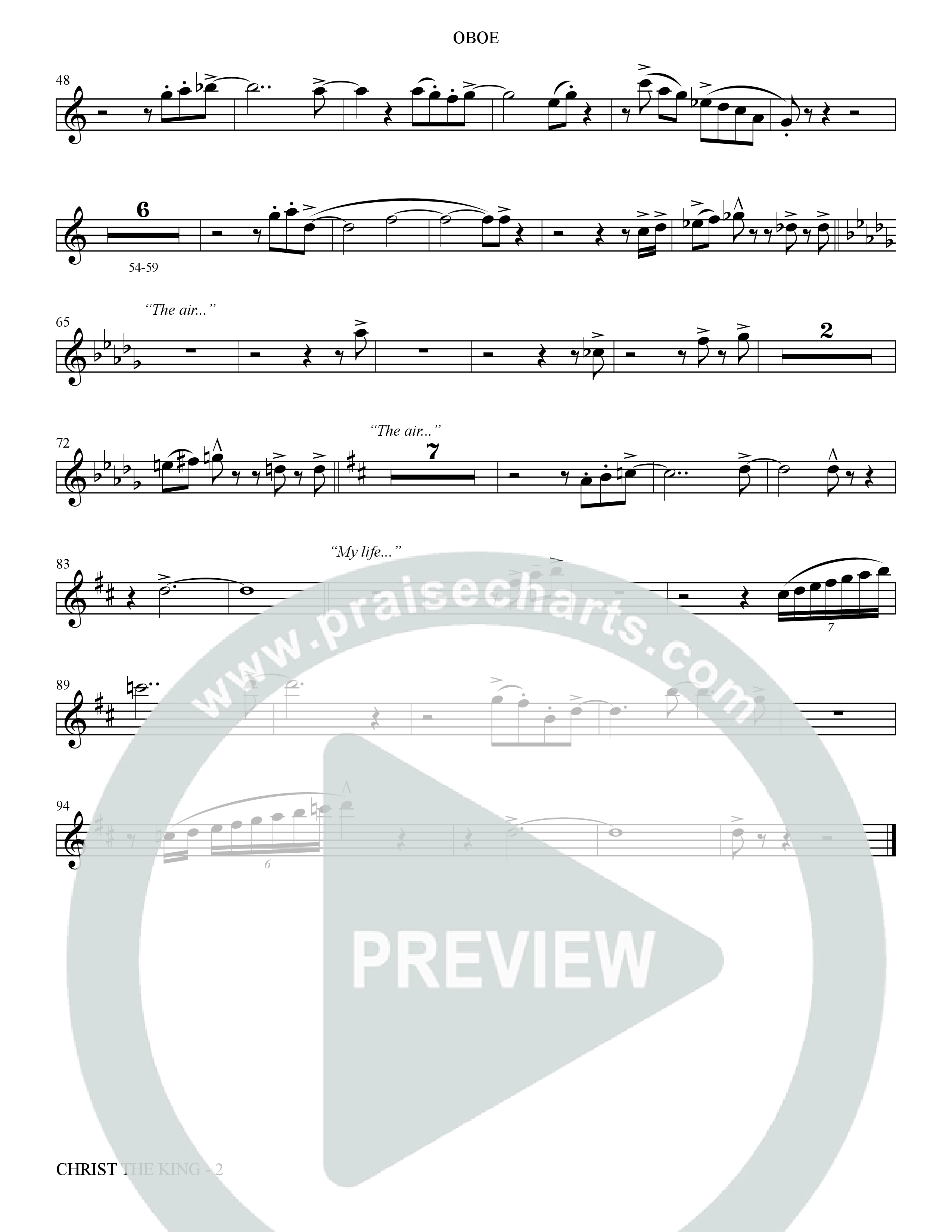 Christ The King (Choral Anthem SATB) Oboe (The Brooklyn Tabernacle Choir / Arr. Carol Cymbala)