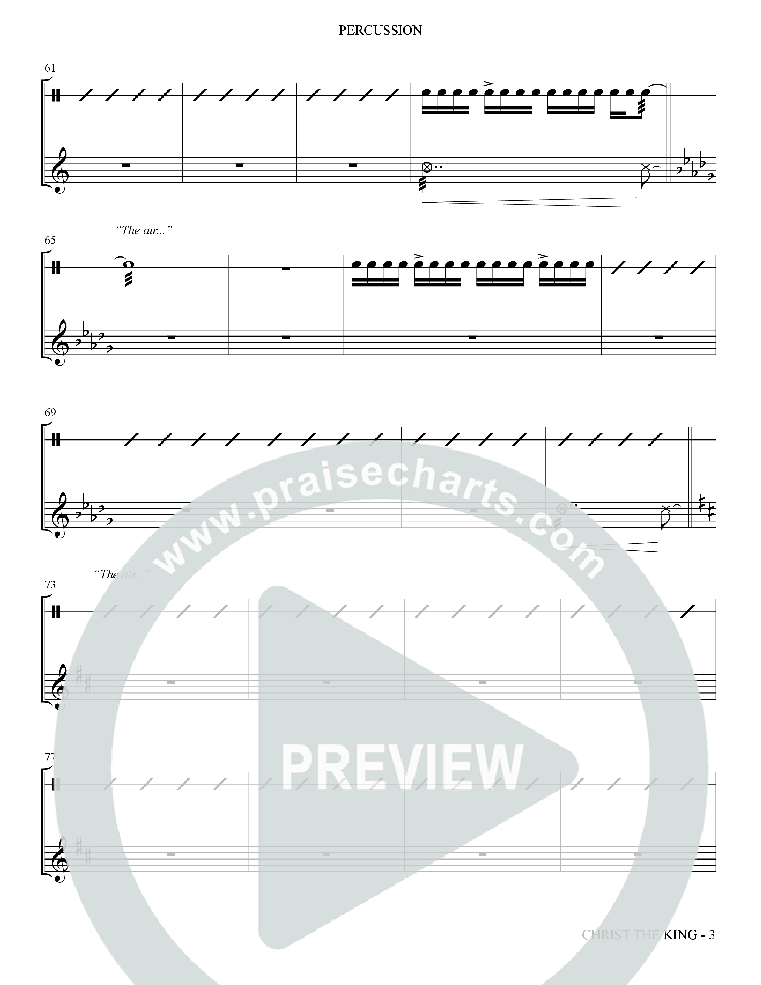 Christ The King (Choral Anthem SATB) Percussion (The Brooklyn Tabernacle Choir / Arr. Carol Cymbala)