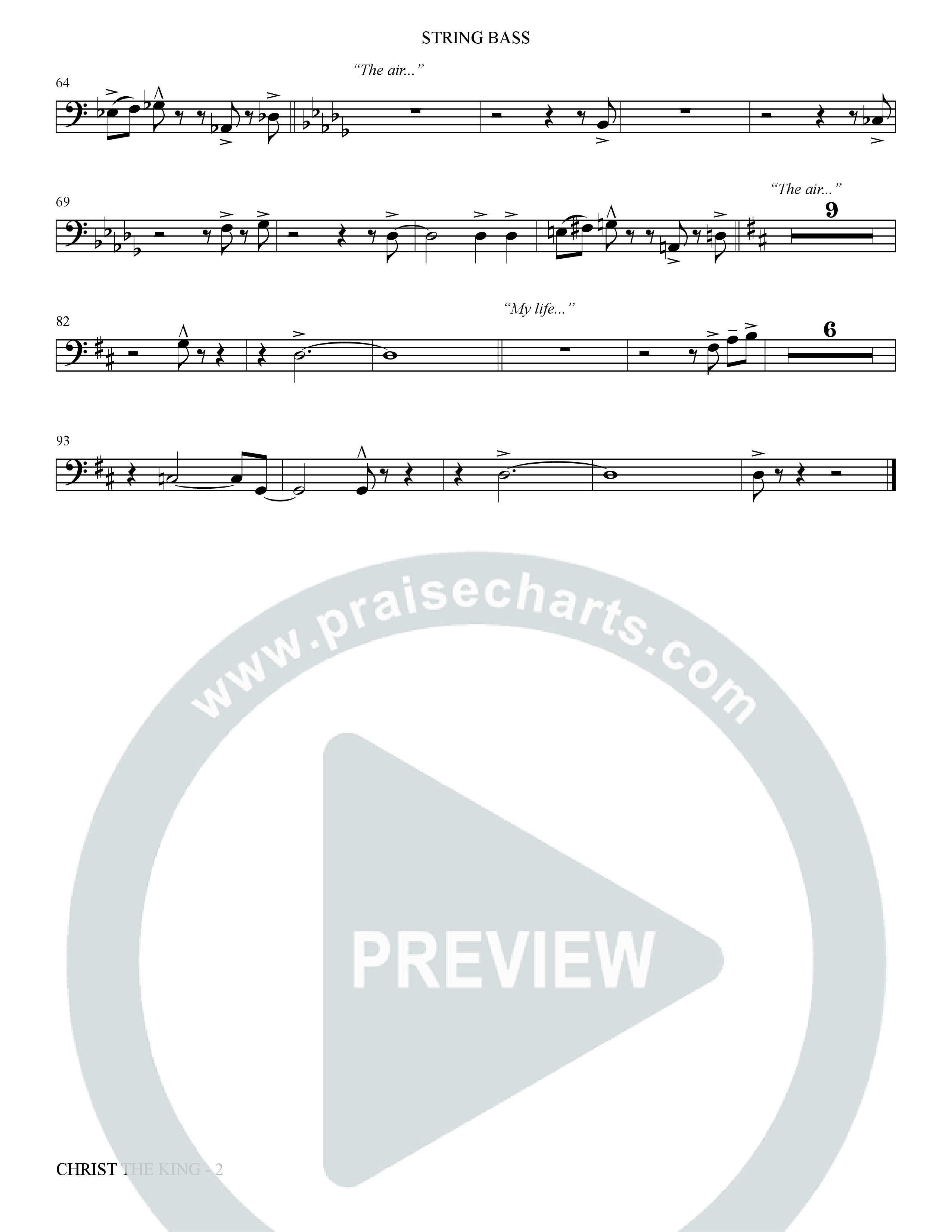 Christ The King (Choral Anthem SATB) String Bass (The Brooklyn Tabernacle Choir / Arr. Carol Cymbala)