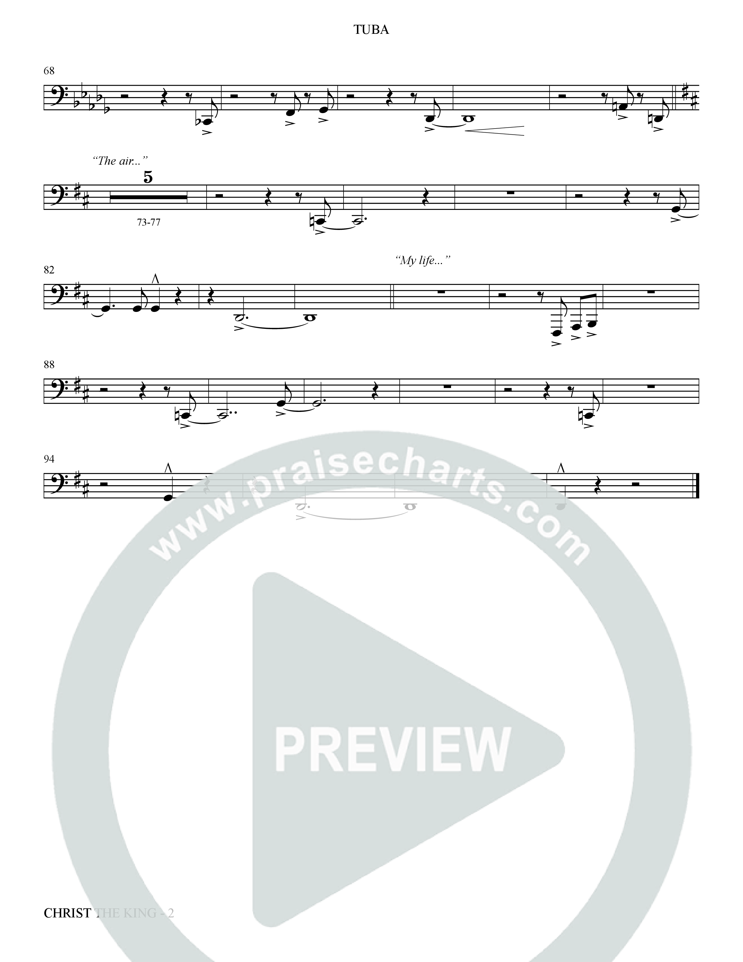 Christ The King (Choral Anthem SATB) Tuba (The Brooklyn Tabernacle Choir / Arr. Carol Cymbala)