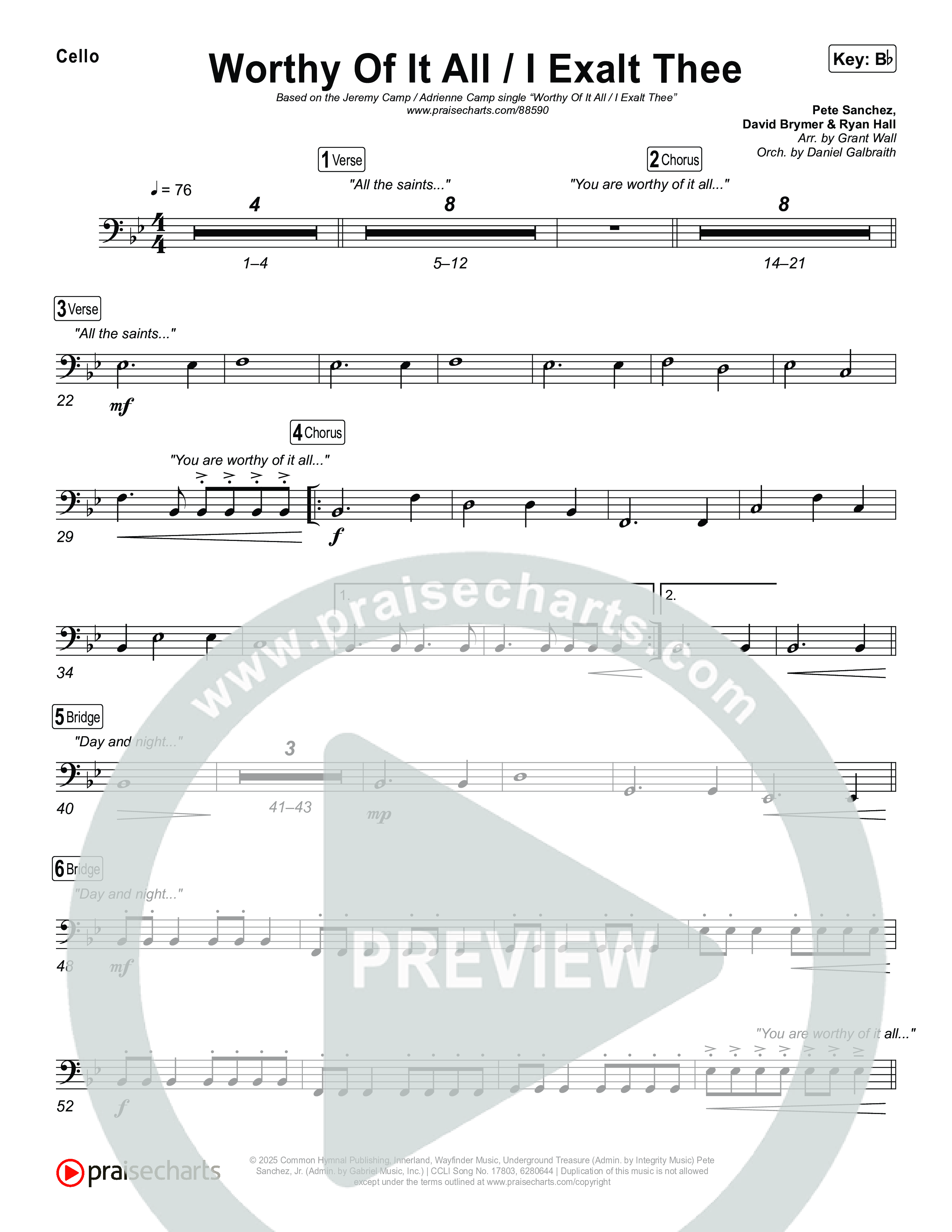 Worthy Of It All / I  Exalt Thee Cello (Jeremy Camp / Adrienne Camp)