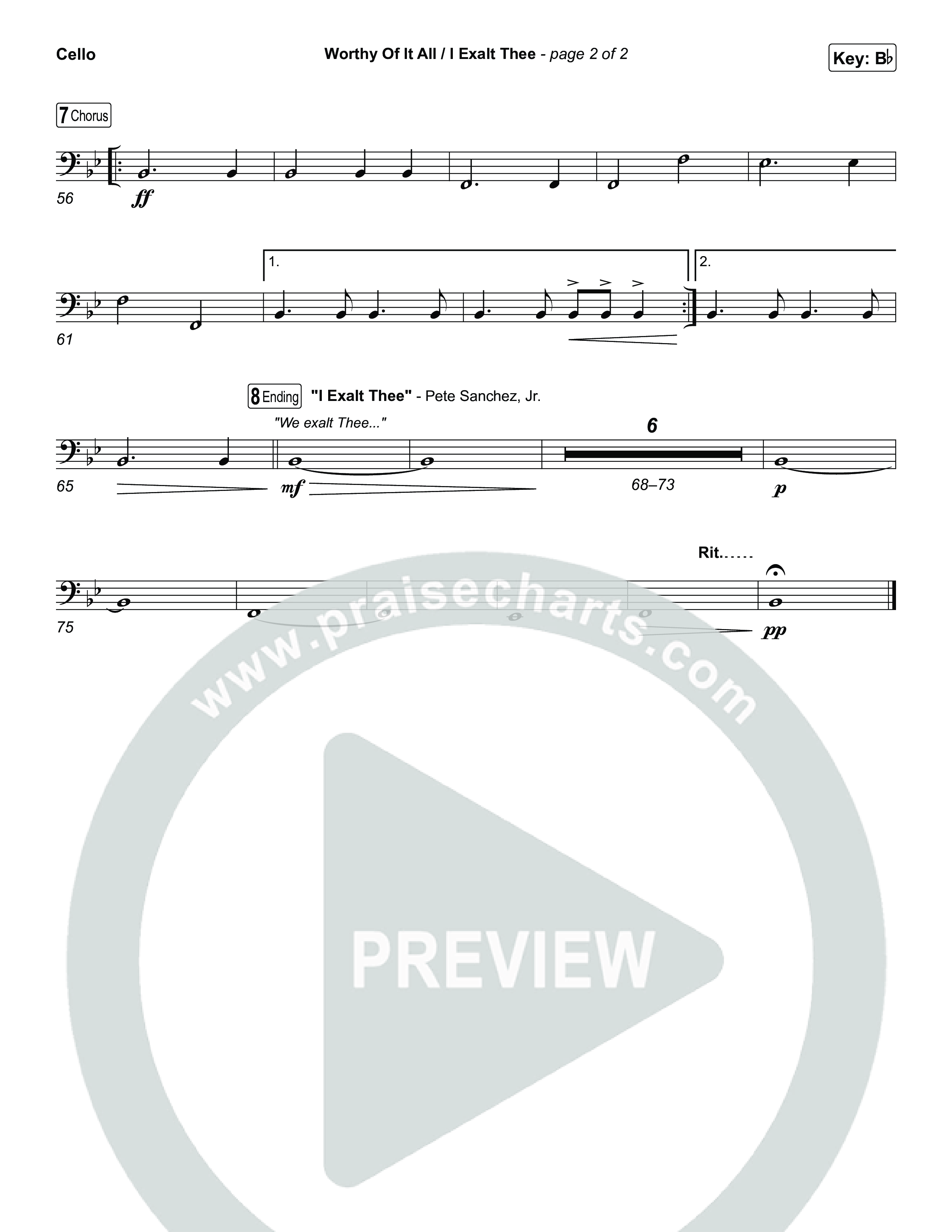 Worthy Of It All / I  Exalt Thee Cello (Jeremy Camp / Adrienne Camp)