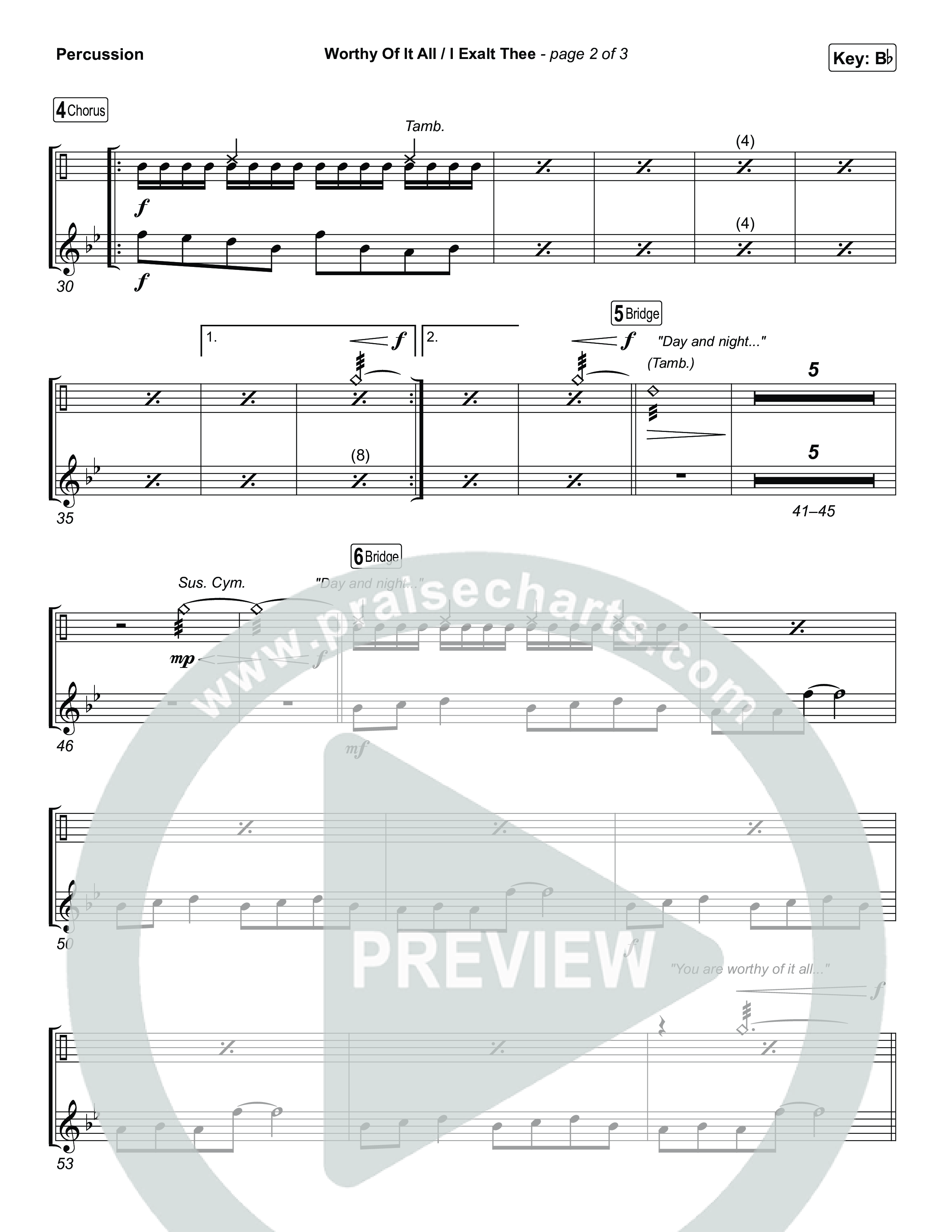 Worthy Of It All / I  Exalt Thee Percussion (Jeremy Camp / Adrienne Camp)