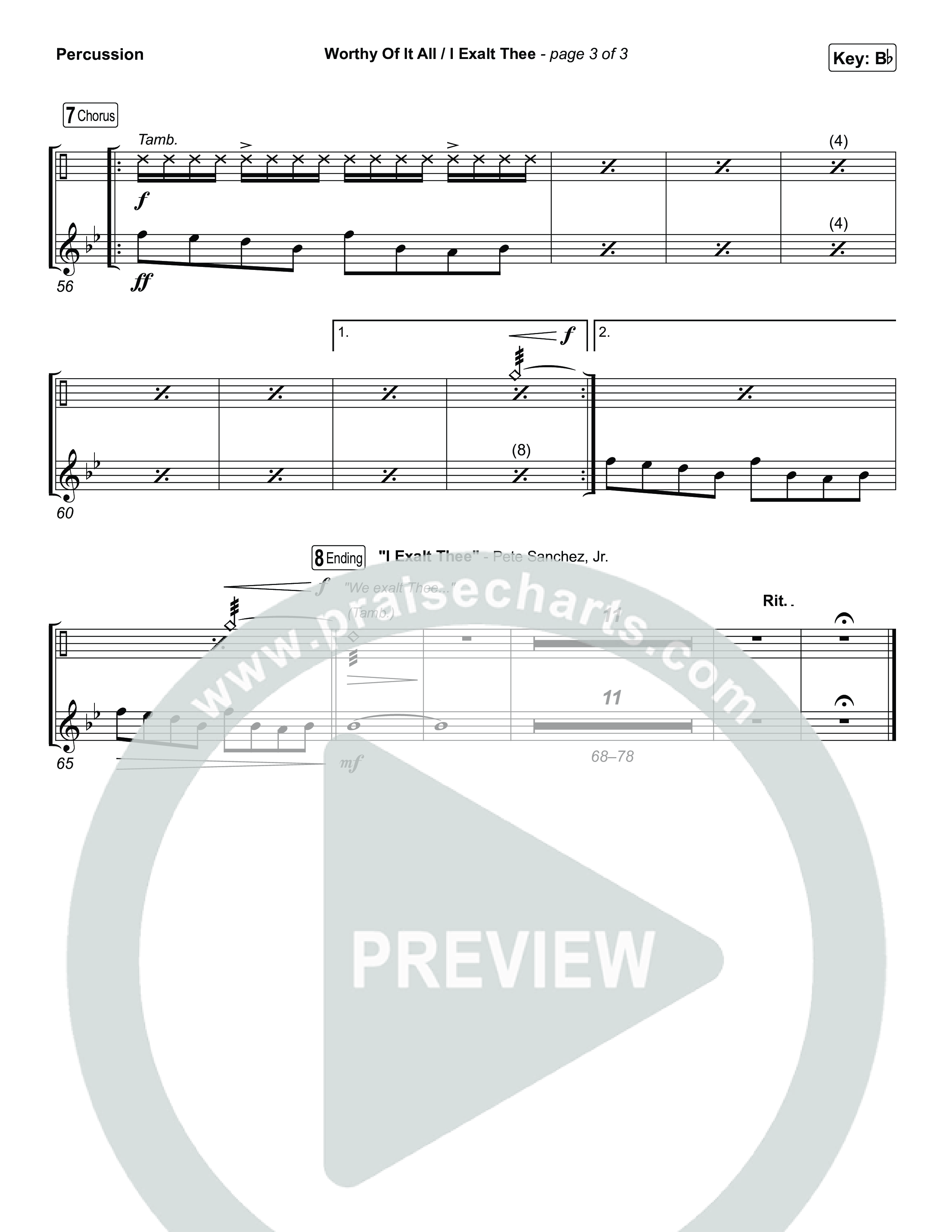 Worthy Of It All / I  Exalt Thee Percussion (Jeremy Camp / Adrienne Camp)