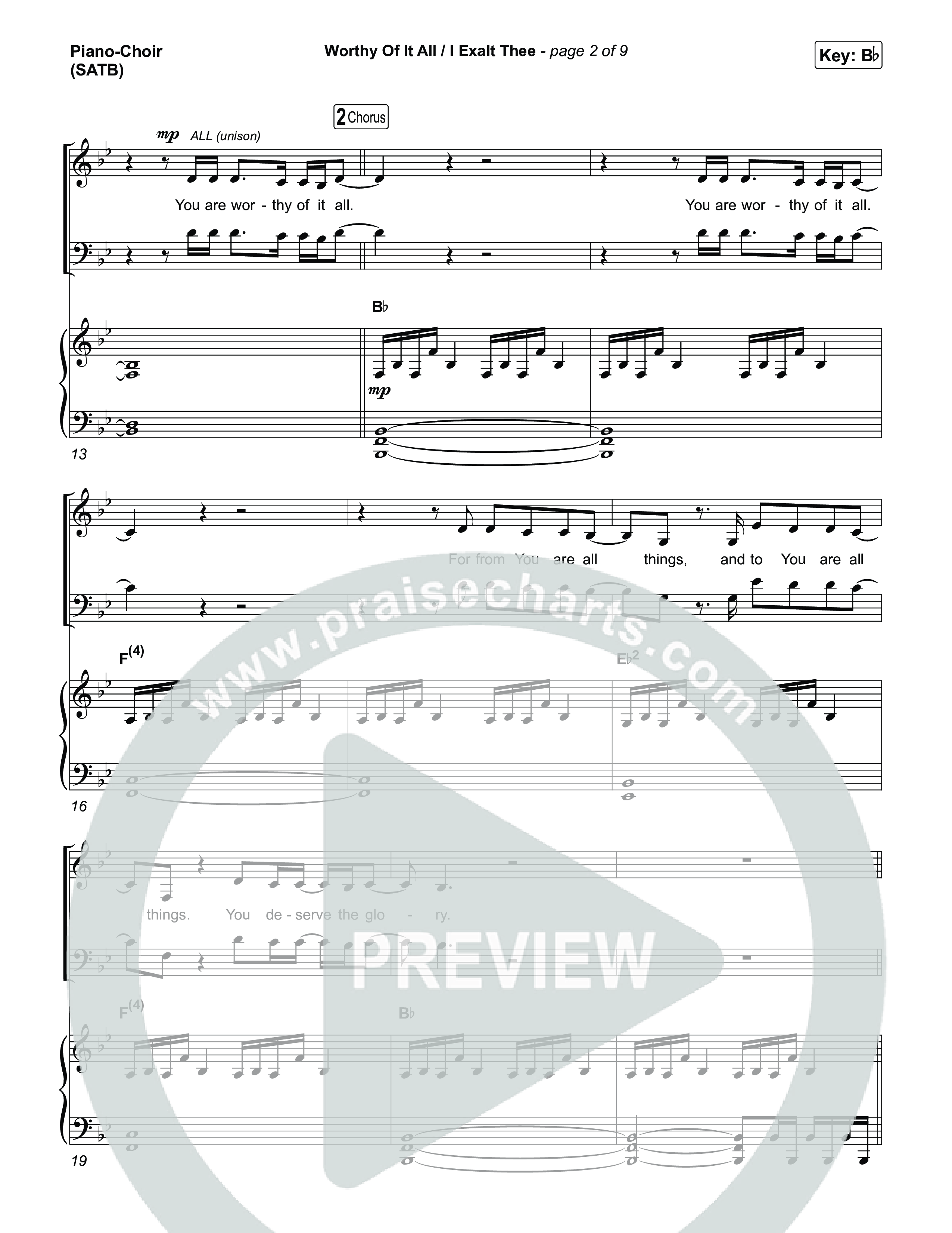 Worthy Of It All / I Exalt Thee Piano/Vocal Pack (Jeremy Camp / Adrienne Camp)