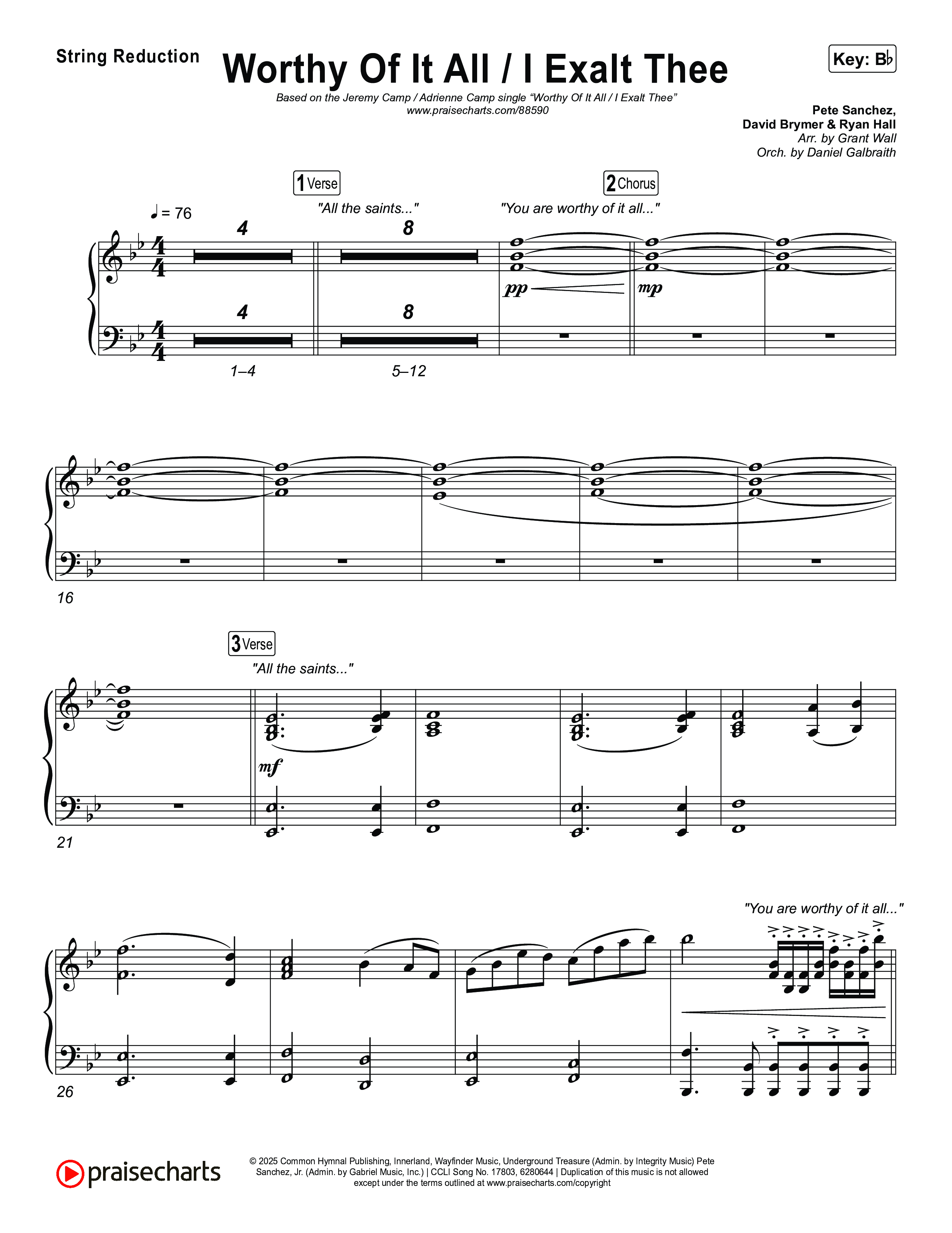 Worthy Of It All / I  Exalt Thee String Reduction (Jeremy Camp / Adrienne Camp)