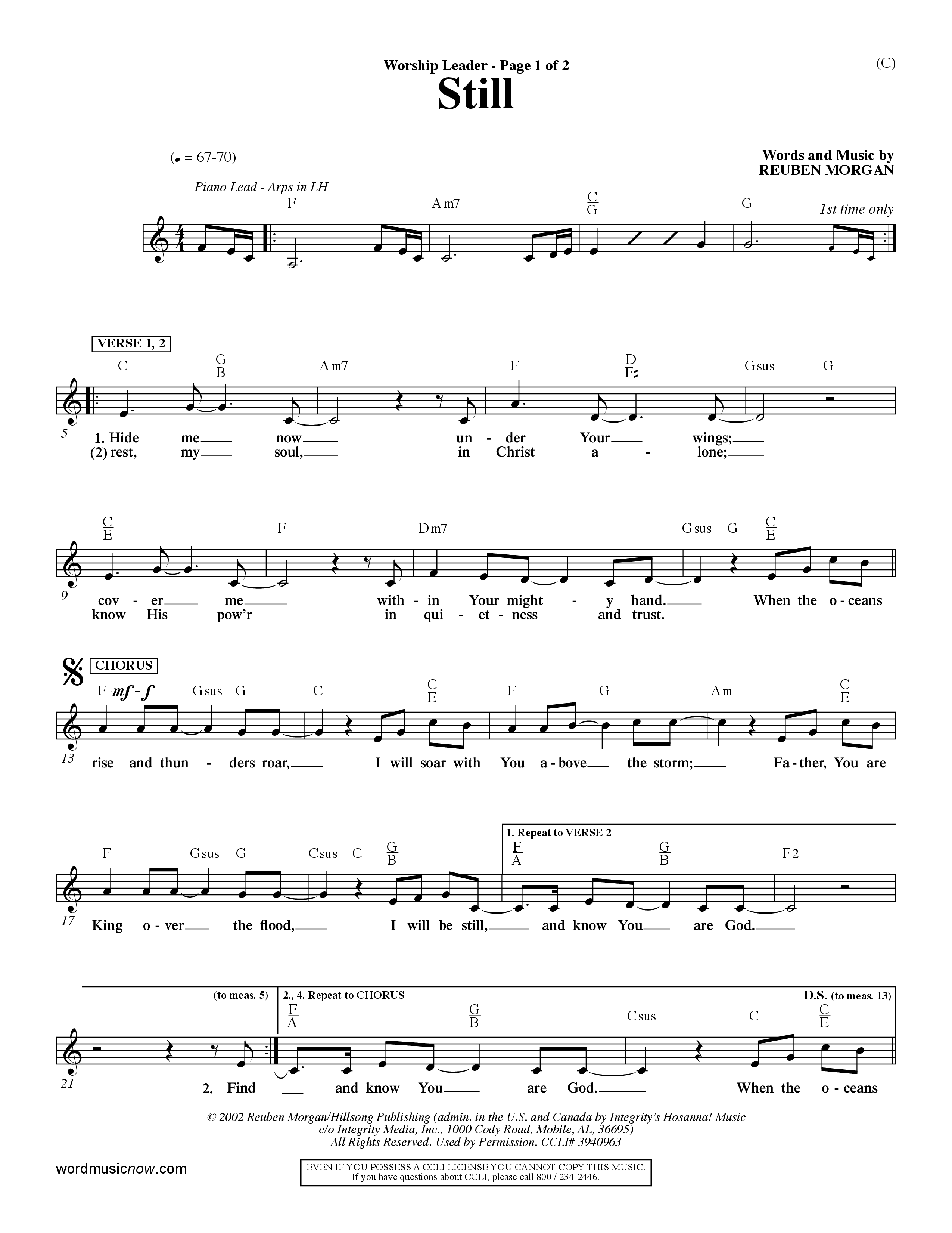 Still (Choral Anthem SATB) Rhythm Pack (Word Music Choral / Orch. Dave Williamson)
