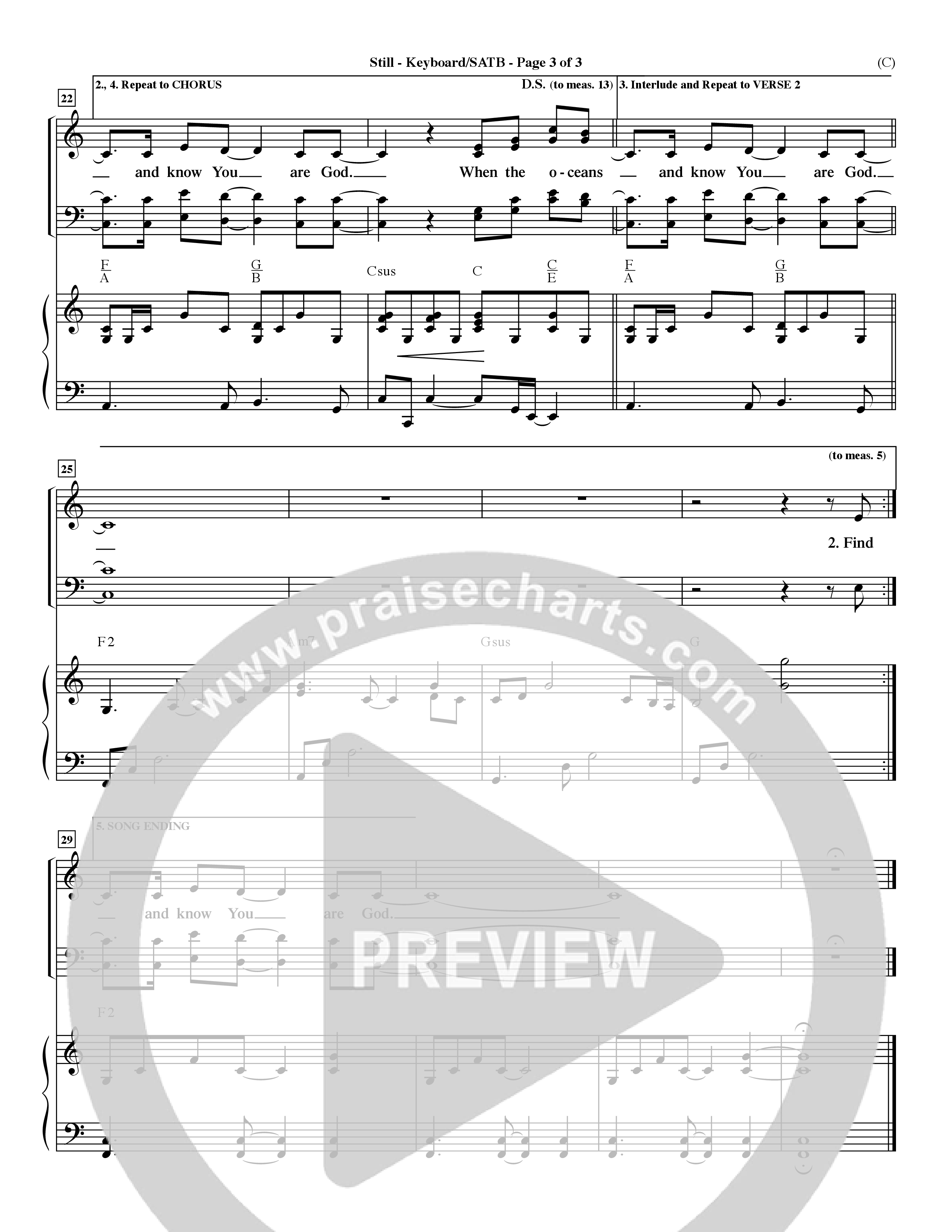 Still (Choral Anthem SATB) Keyboard/Vocal (SATB) (Word Music Choral / Orch. Dave Williamson)