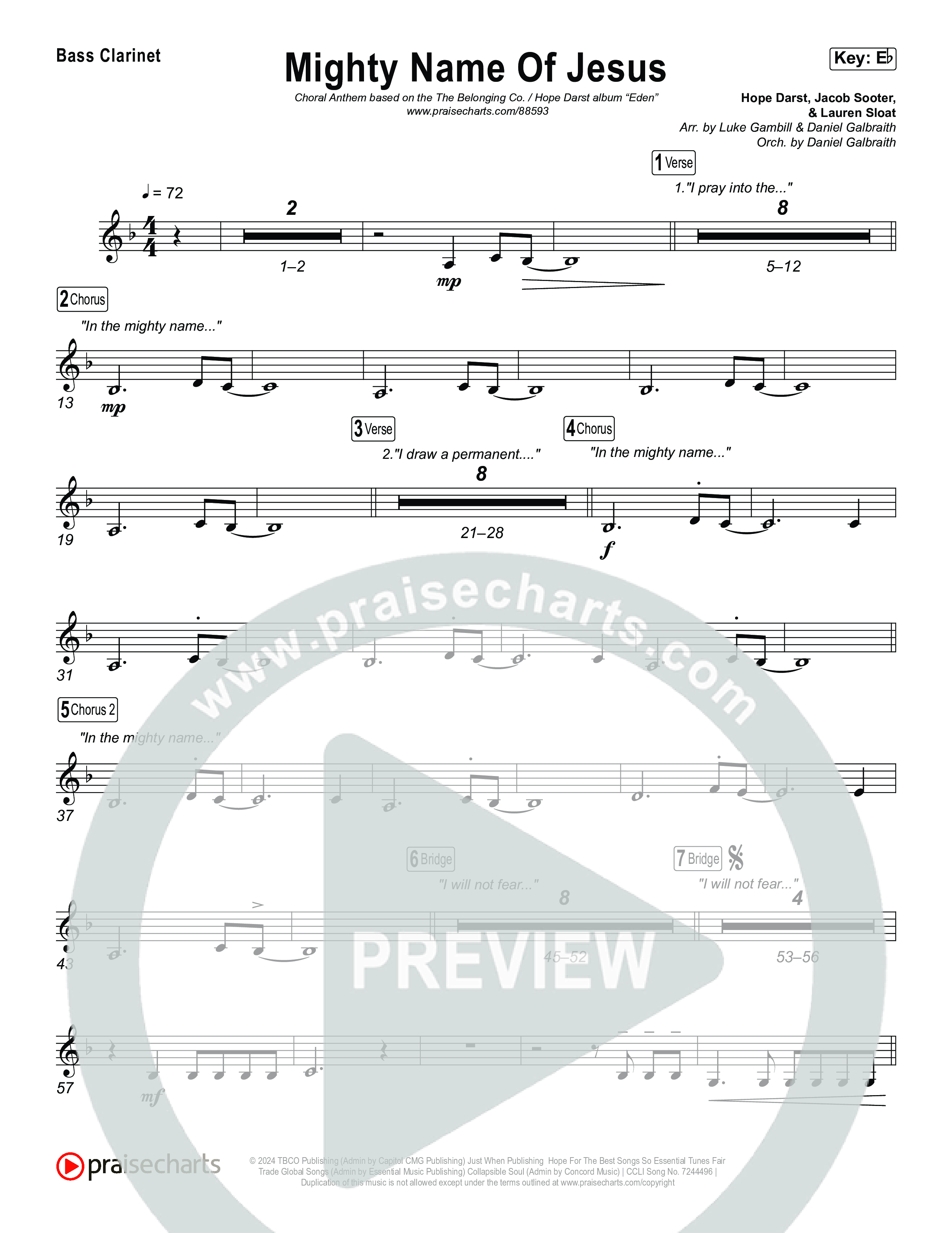 Mighty Name Of Jesus (Choral Anthem SATB) Clarinet 1,2 (The Belonging Co / Hope Darst / Arr. Luke Gambill)