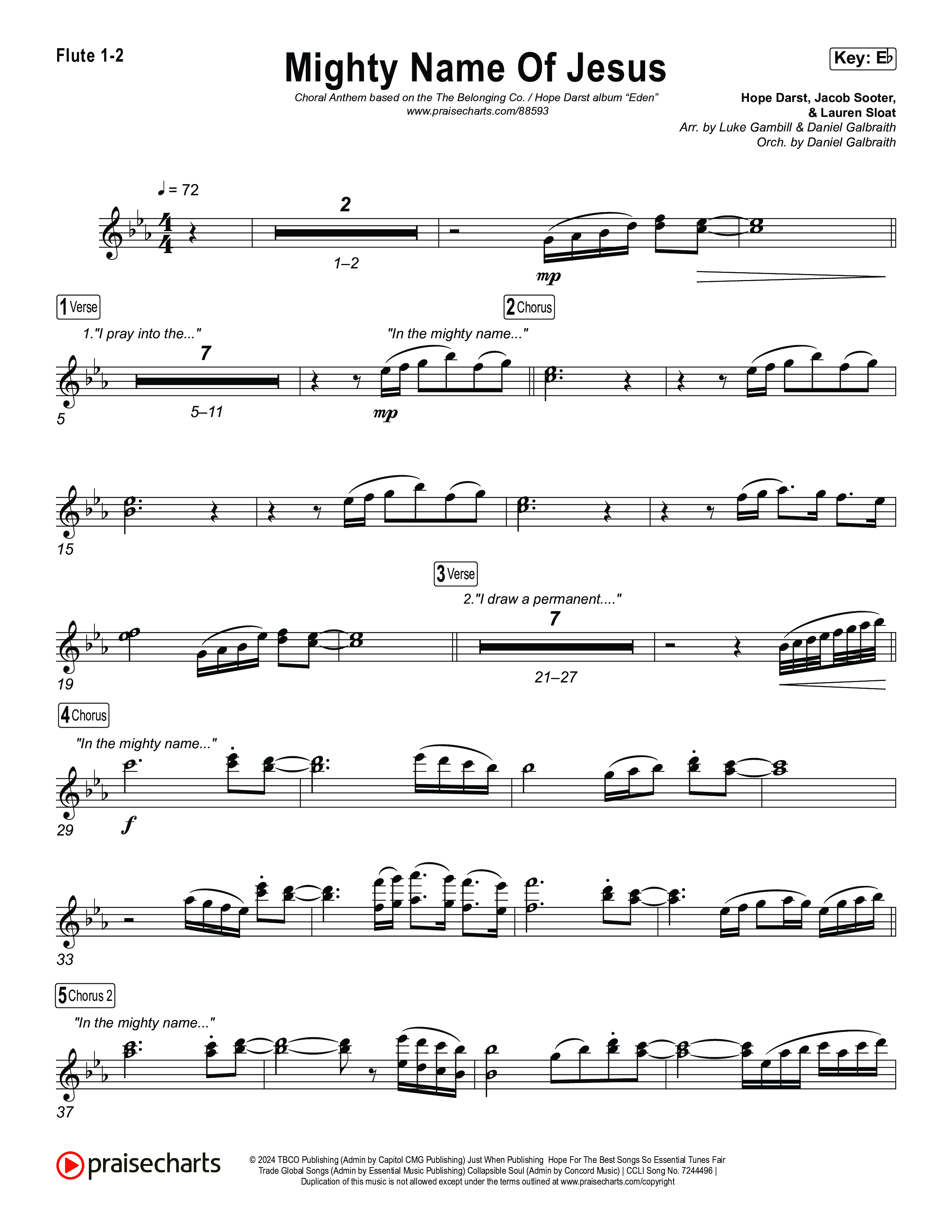 Mighty Name Of Jesus (Choral Anthem SATB) Wind Pack (The Belonging Co / Hope Darst / Arr. Luke Gambill)