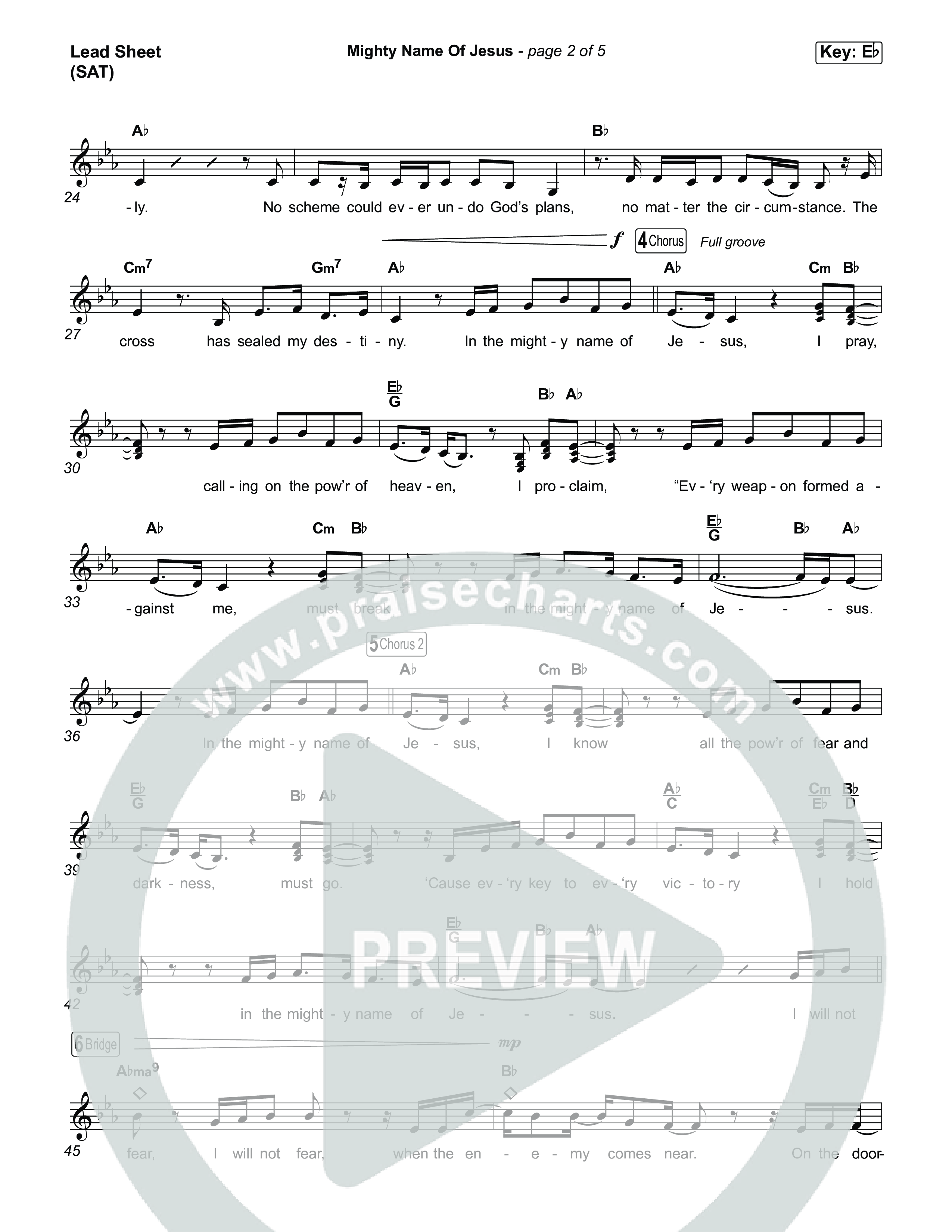 Mighty Name Of Jesus (Choral Anthem SATB) Lead Sheet (SAT) (The Belonging Co / Hope Darst / Arr. Luke Gambill)