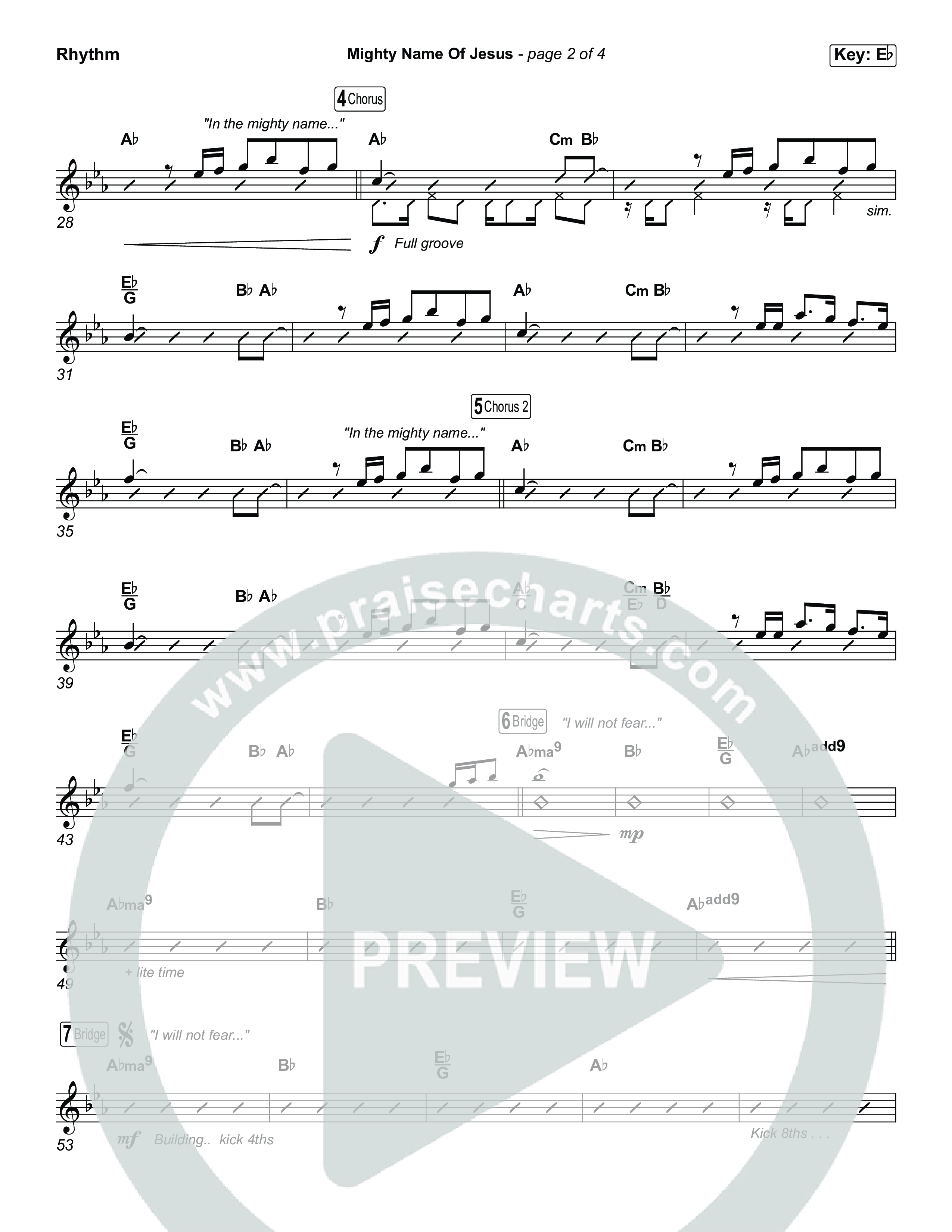Mighty Name Of Jesus (Choral Anthem SATB) Rhythm Chart (The Belonging Co / Hope Darst / Arr. Luke Gambill)