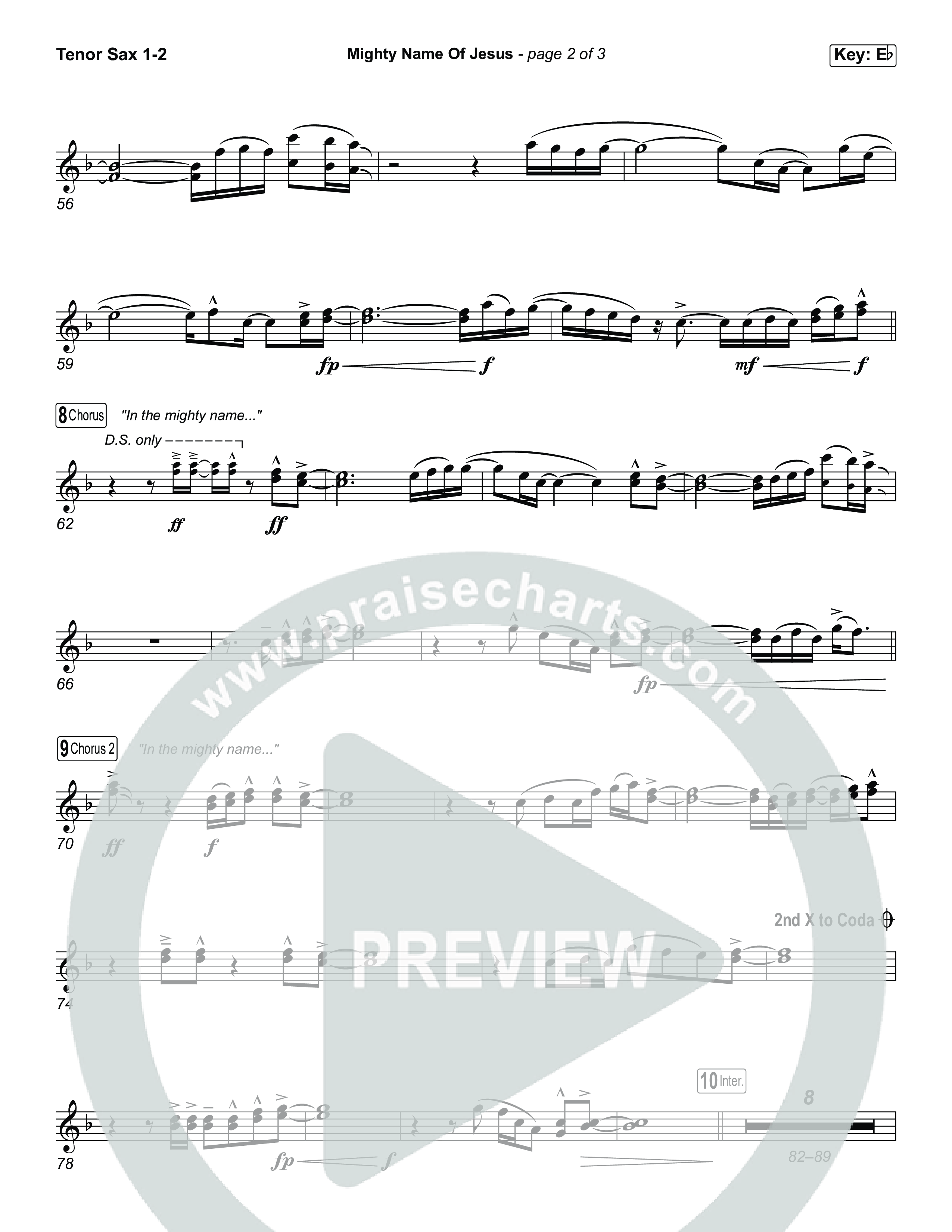 Mighty Name Of Jesus (Choral Anthem SATB) Tenor Sax 1,2 (The Belonging Co / Hope Darst / Arr. Luke Gambill)