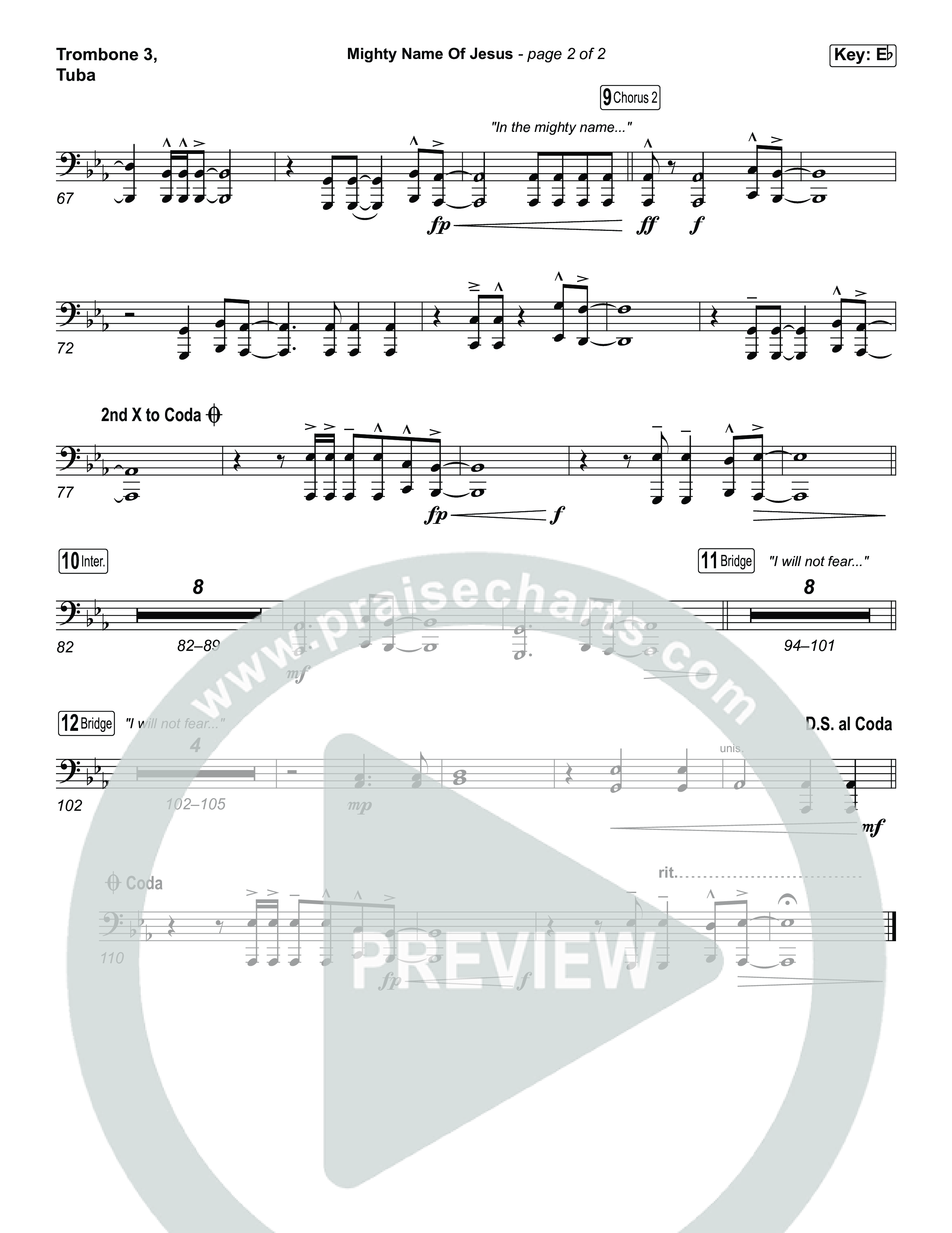 Mighty Name Of Jesus (Choral Anthem SATB) Trombone 3/Tuba (The Belonging Co / Hope Darst / Arr. Luke Gambill)