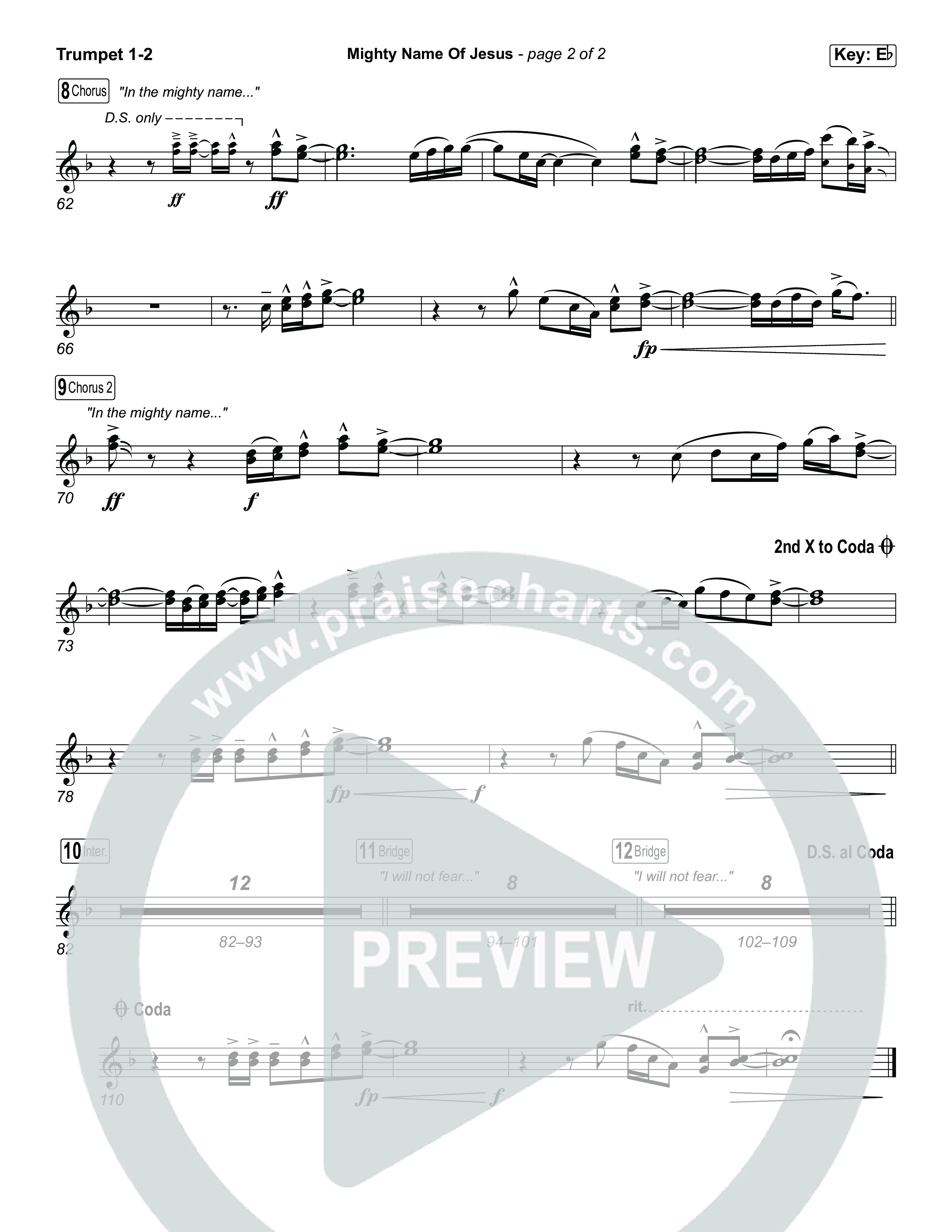 Mighty Name Of Jesus (Choral Anthem SATB) Trumpet 1,2 (The Belonging Co / Hope Darst / Arr. Luke Gambill)