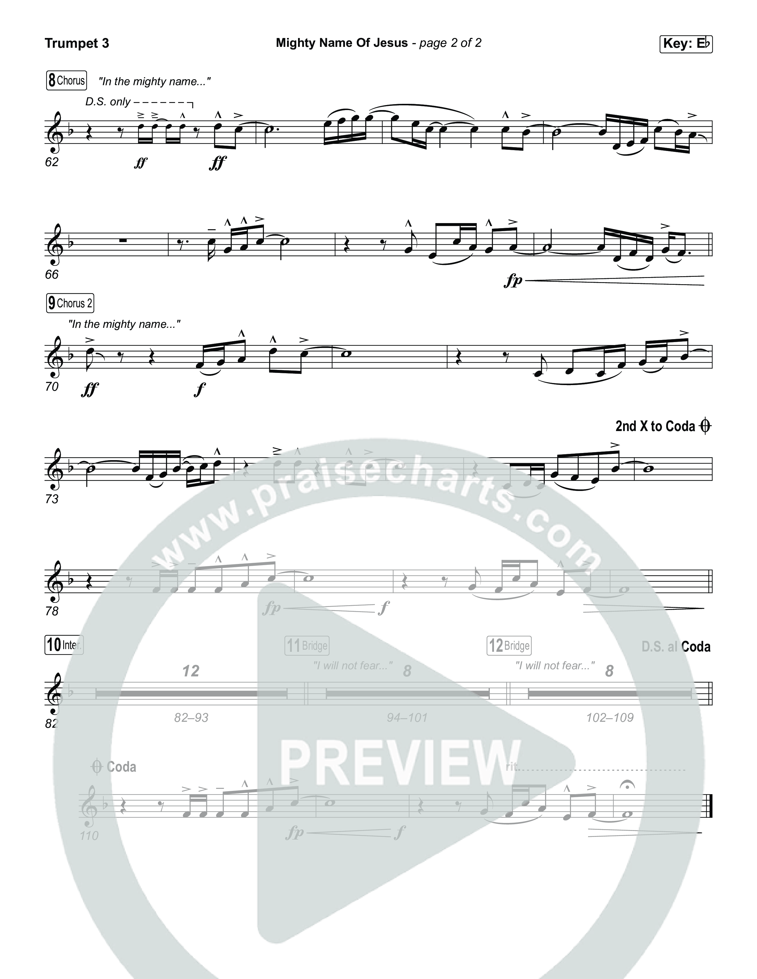 Mighty Name Of Jesus (Choral Anthem SATB) Trumpet 3 (The Belonging Co / Hope Darst / Arr. Luke Gambill)