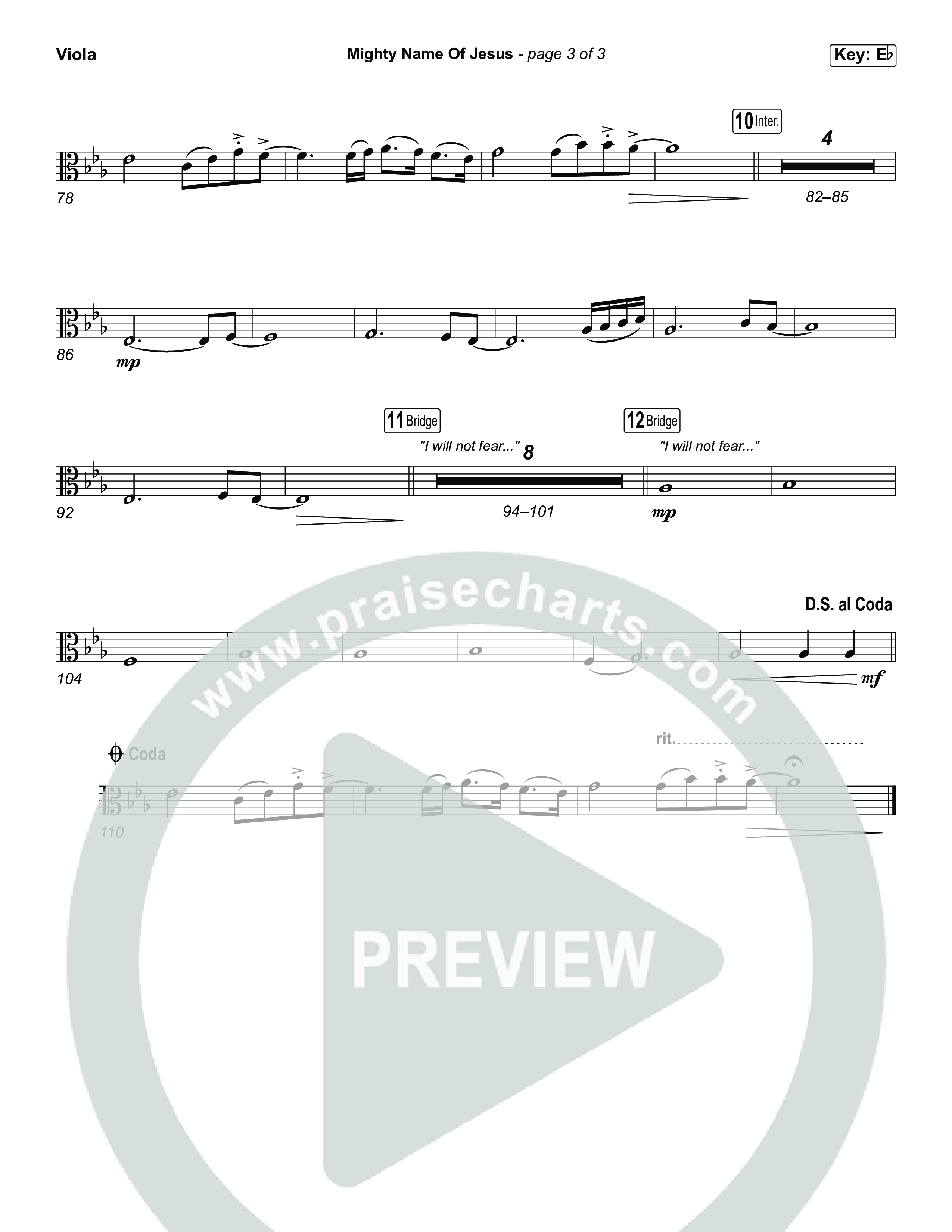 Mighty Name Of Jesus (Choral Anthem SATB) Viola (The Belonging Co / Hope Darst / Arr. Luke Gambill)