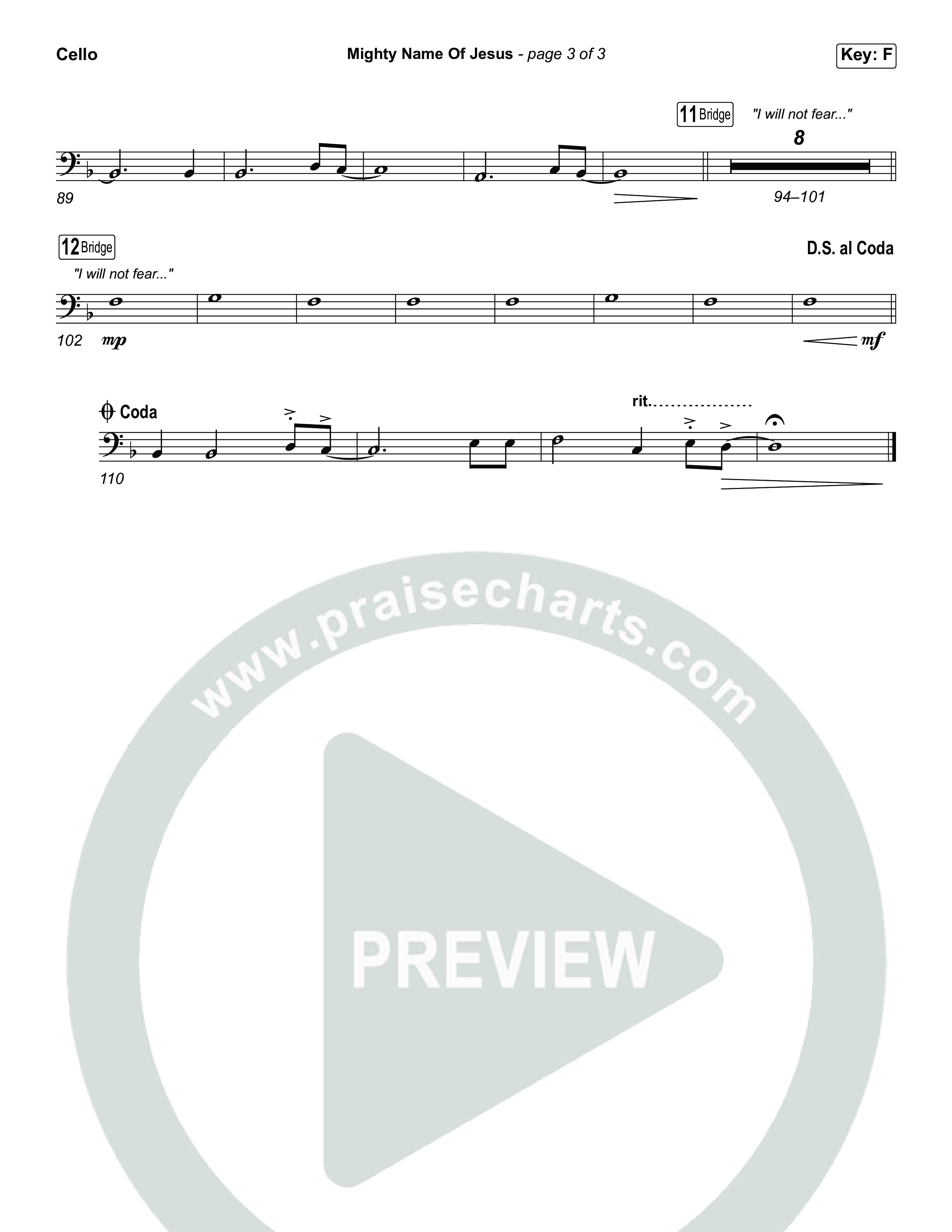 Mighty Name Of Jesus (Worship Choir/SAB) Cello (The Belonging Co / Hope Darst / Arr. Luke Gambill)