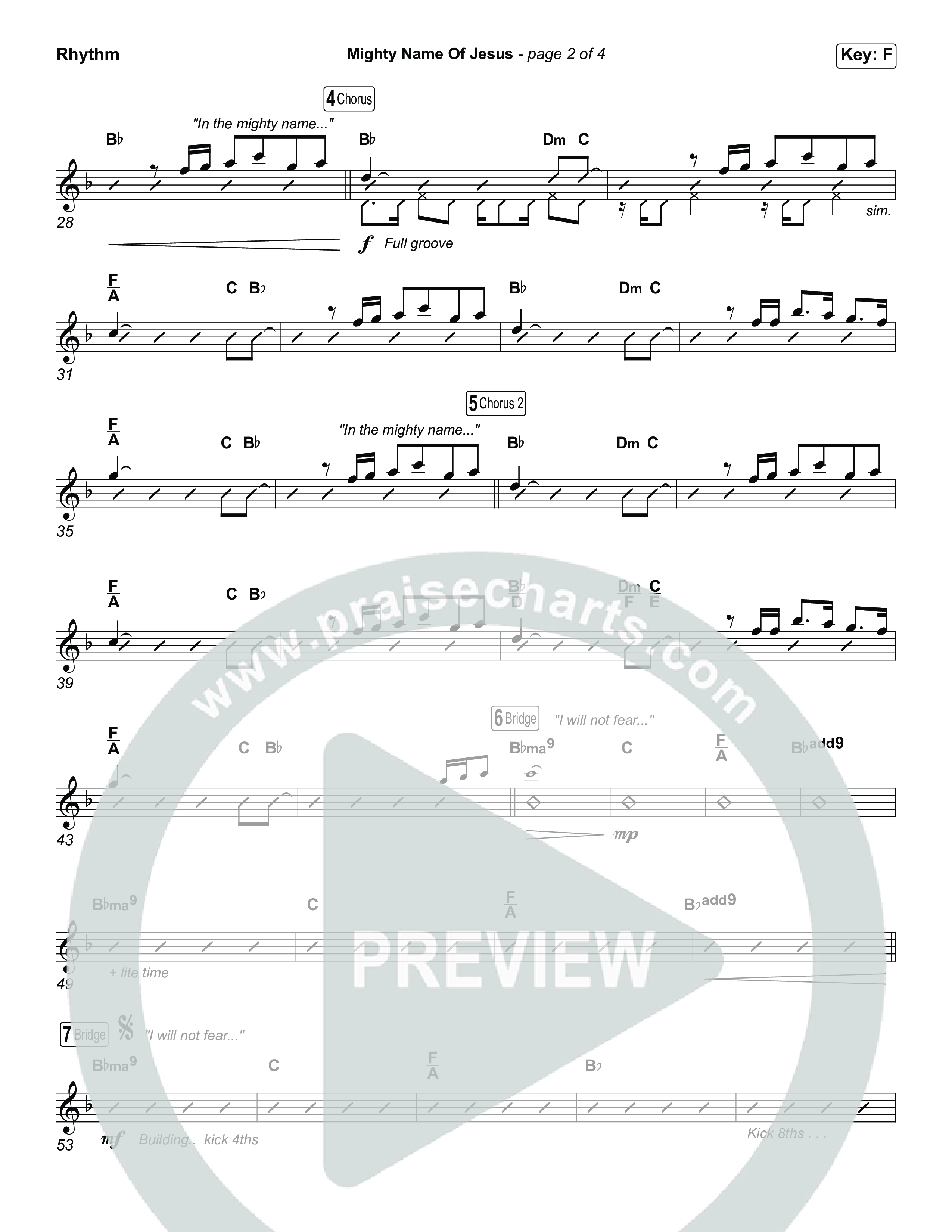 Mighty Name Of Jesus (Worship Choir/SAB) Rhythm Chart (The Belonging Co / Hope Darst / Arr. Luke Gambill)