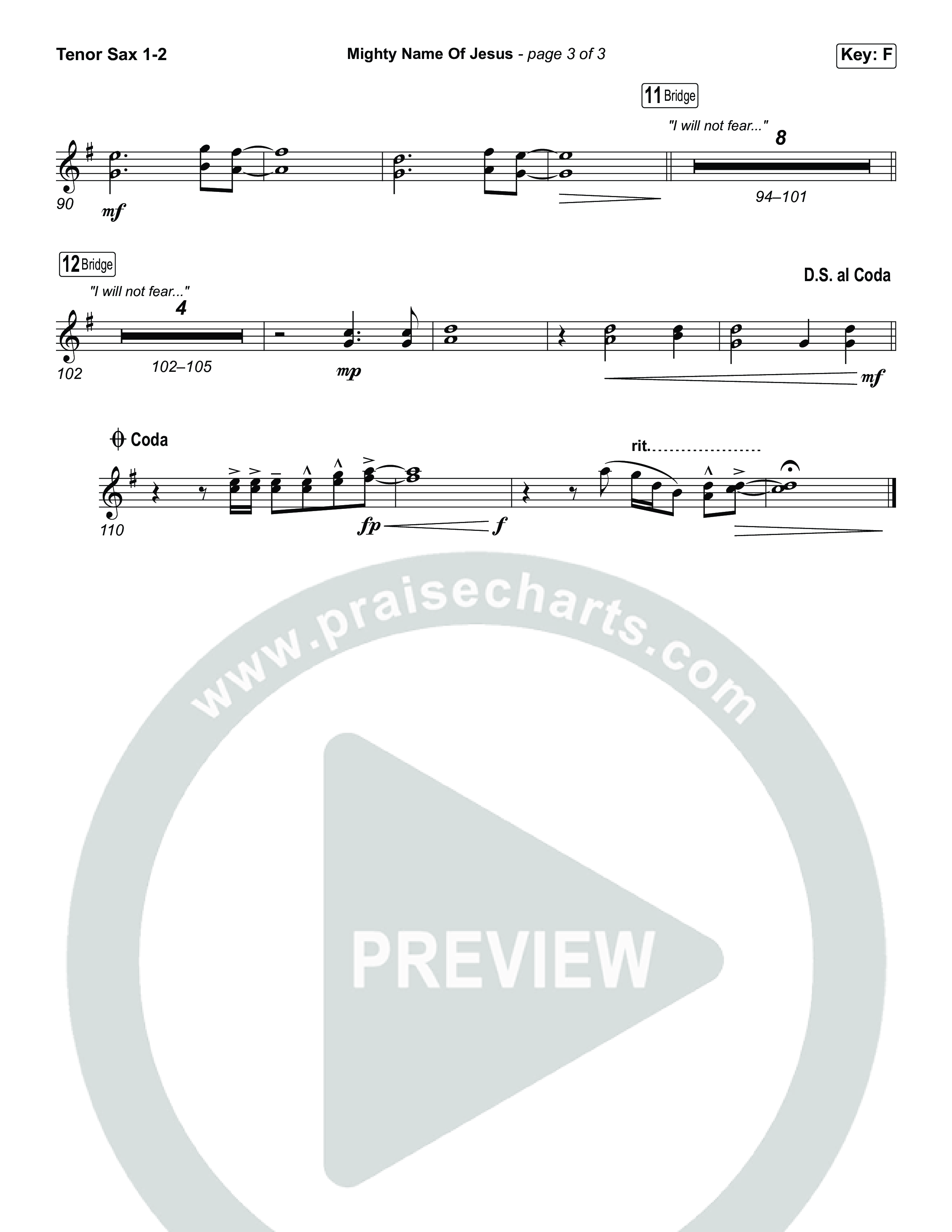 Mighty Name Of Jesus (Worship Choir/SAB) Tenor Sax 1/2 (The Belonging Co / Hope Darst / Arr. Luke Gambill)