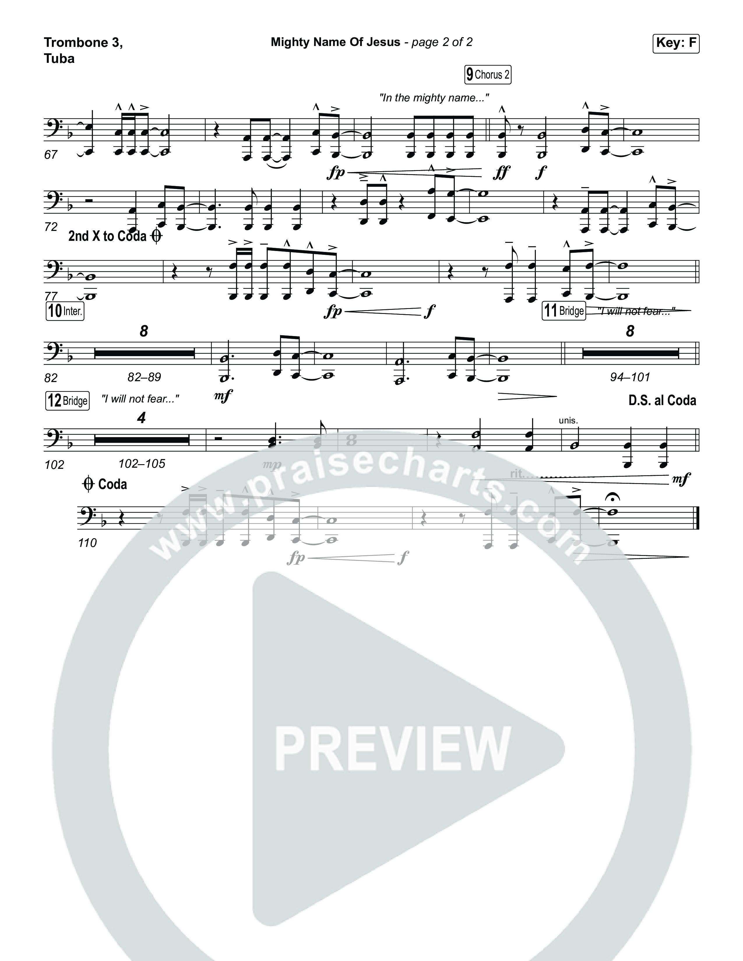 Mighty Name Of Jesus (Worship Choir/SAB) Trombone 3/Tuba (The Belonging Co / Hope Darst / Arr. Luke Gambill)