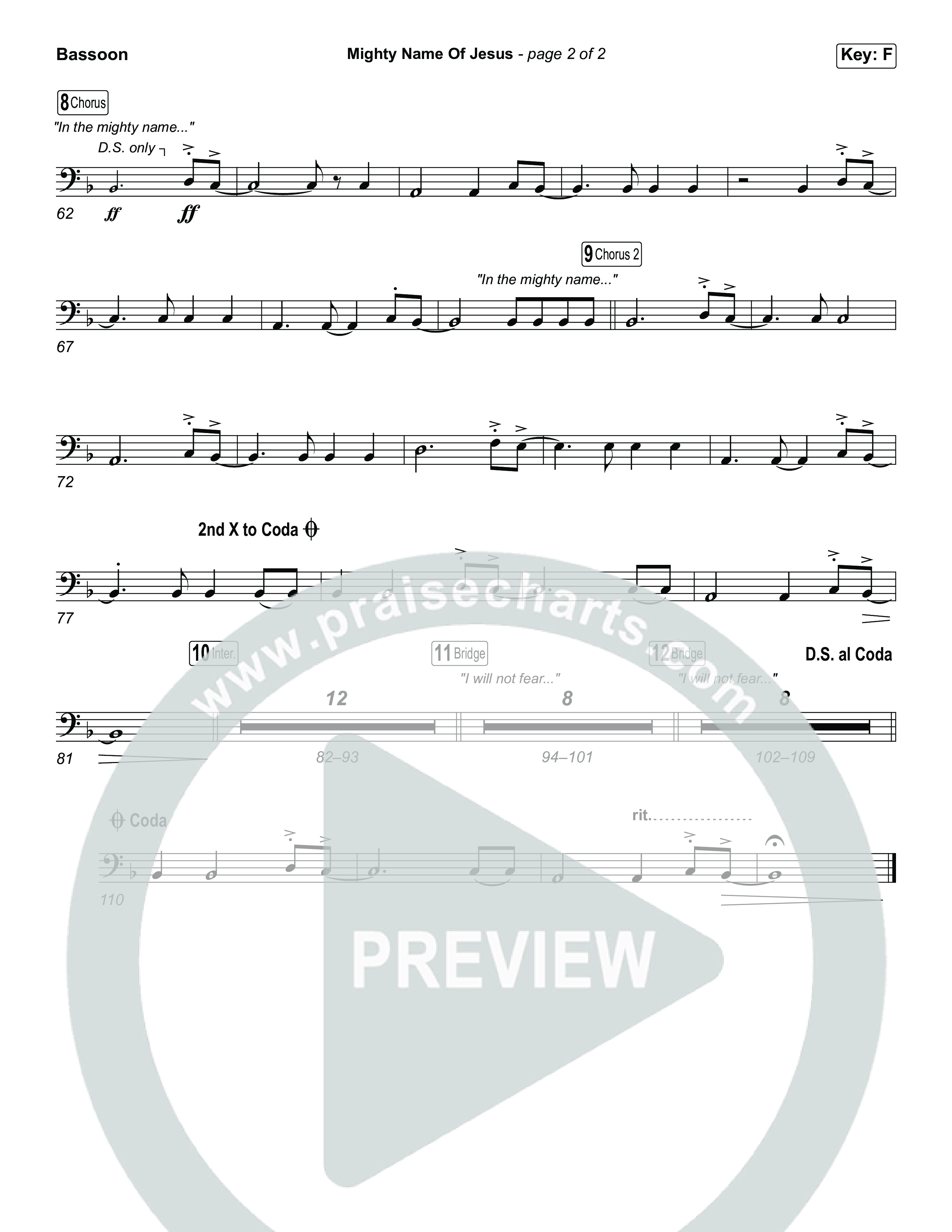 Mighty Name Of Jesus (Unison/2-Part) Bassoon (The Belonging Co / Hope Darst / Arr. Luke Gambill)