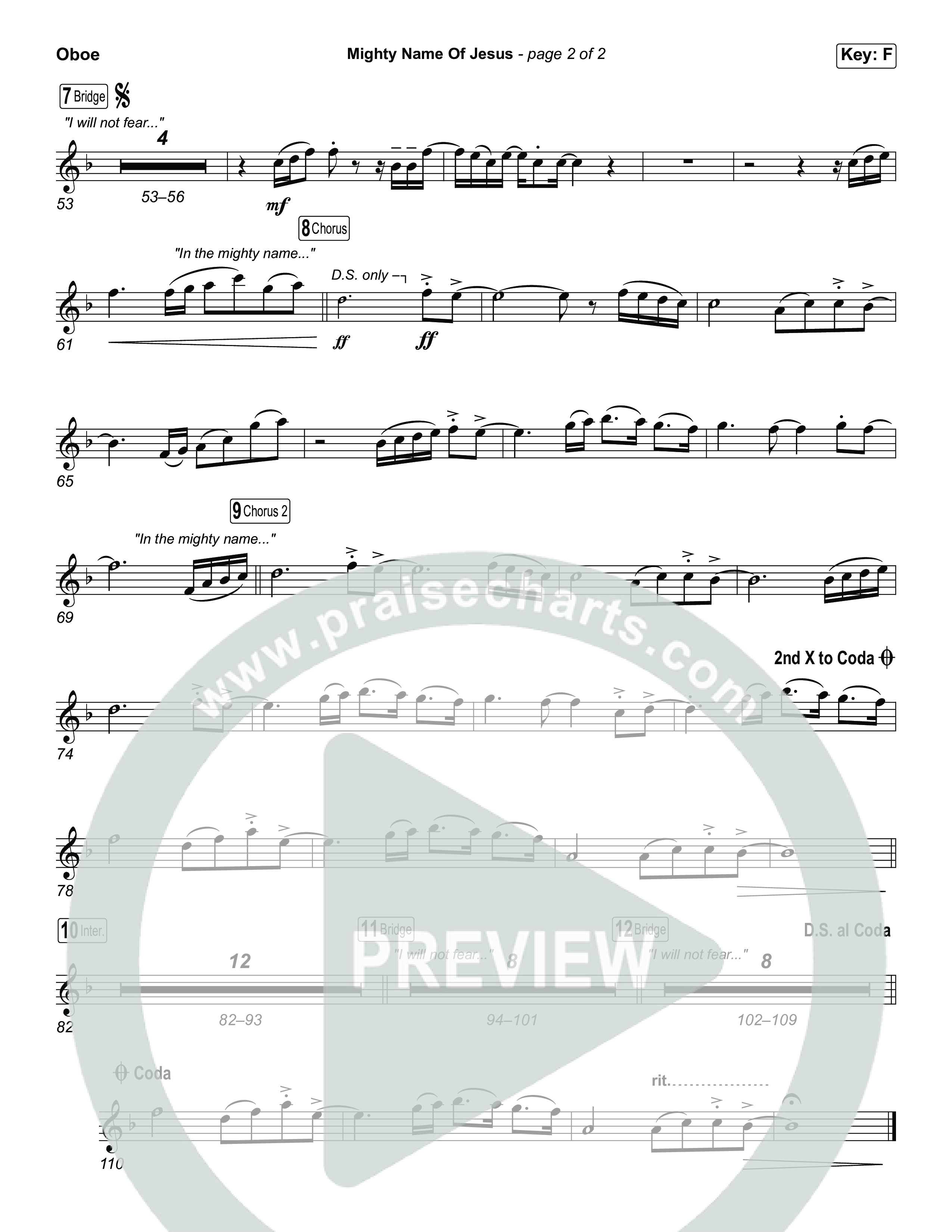 Mighty Name Of Jesus (Unison/2-Part) Oboe (The Belonging Co / Hope Darst / Arr. Luke Gambill)