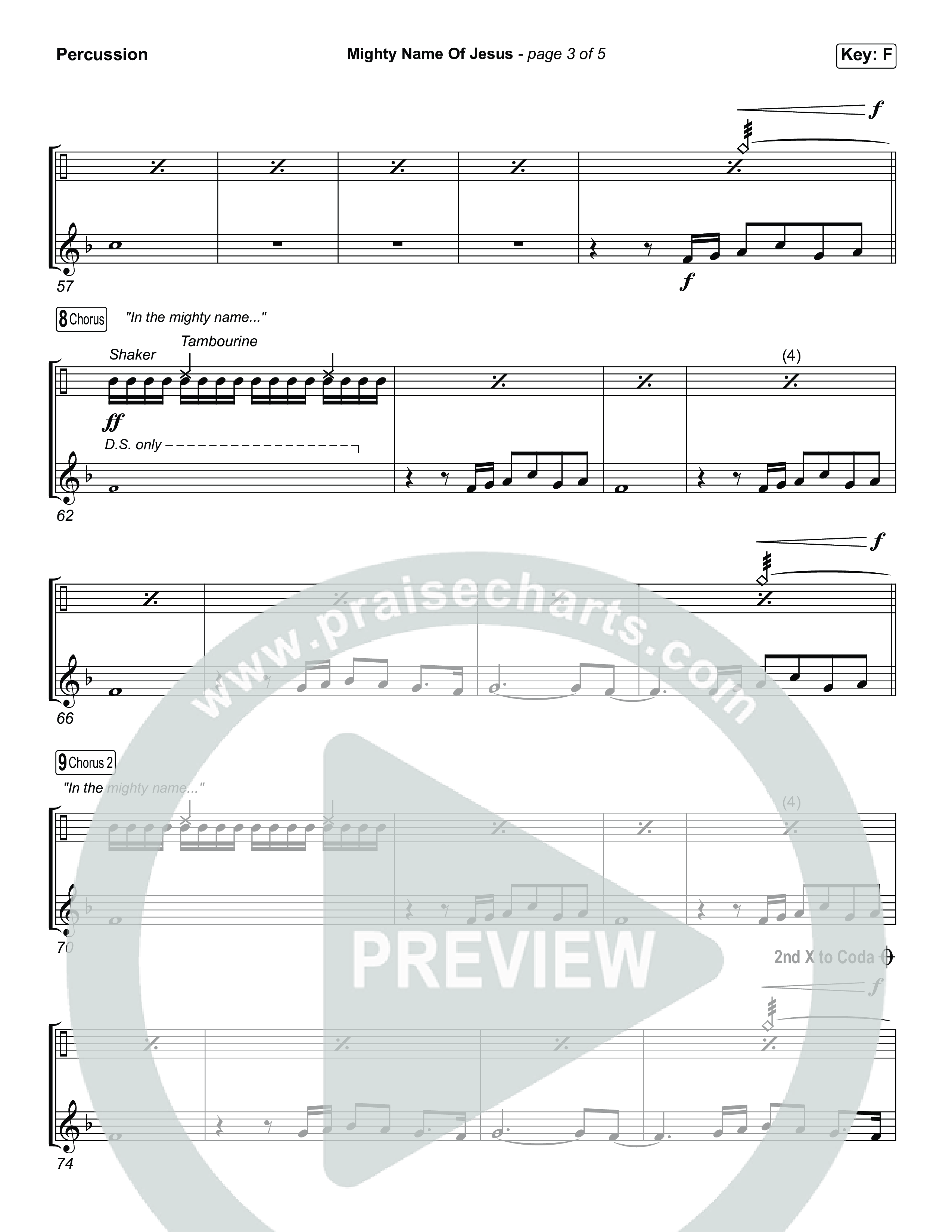 Mighty Name Of Jesus (Unison/2-Part) Percussion (The Belonging Co / Hope Darst / Arr. Luke Gambill)