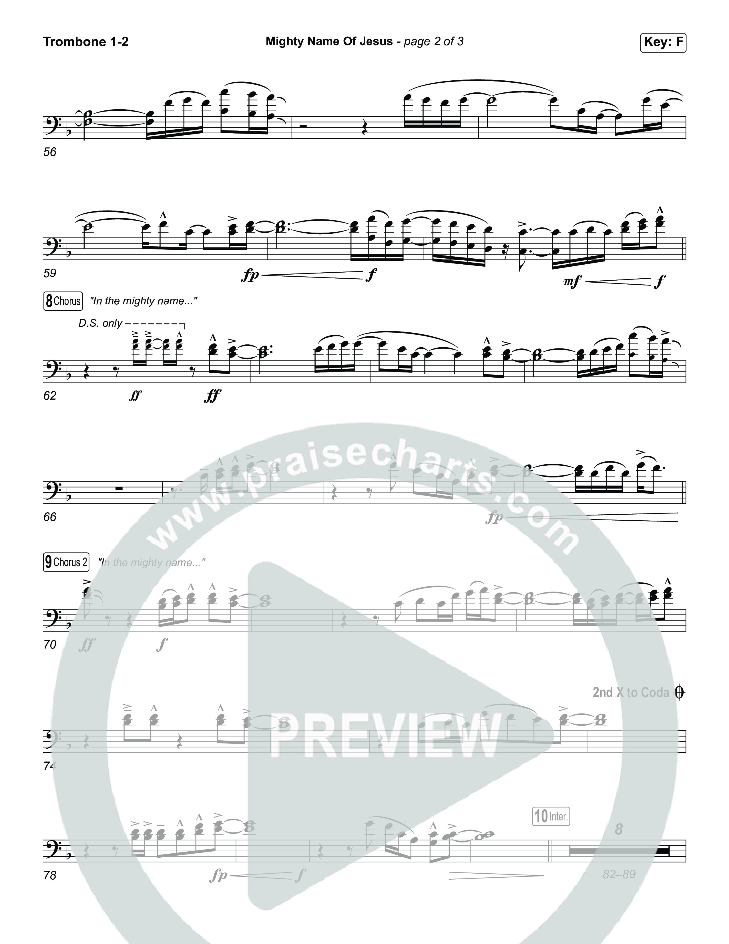 Mighty Name Of Jesus (Unison/2-Part) Trombone 1/2 (The Belonging Co / Hope Darst / Arr. Luke Gambill)