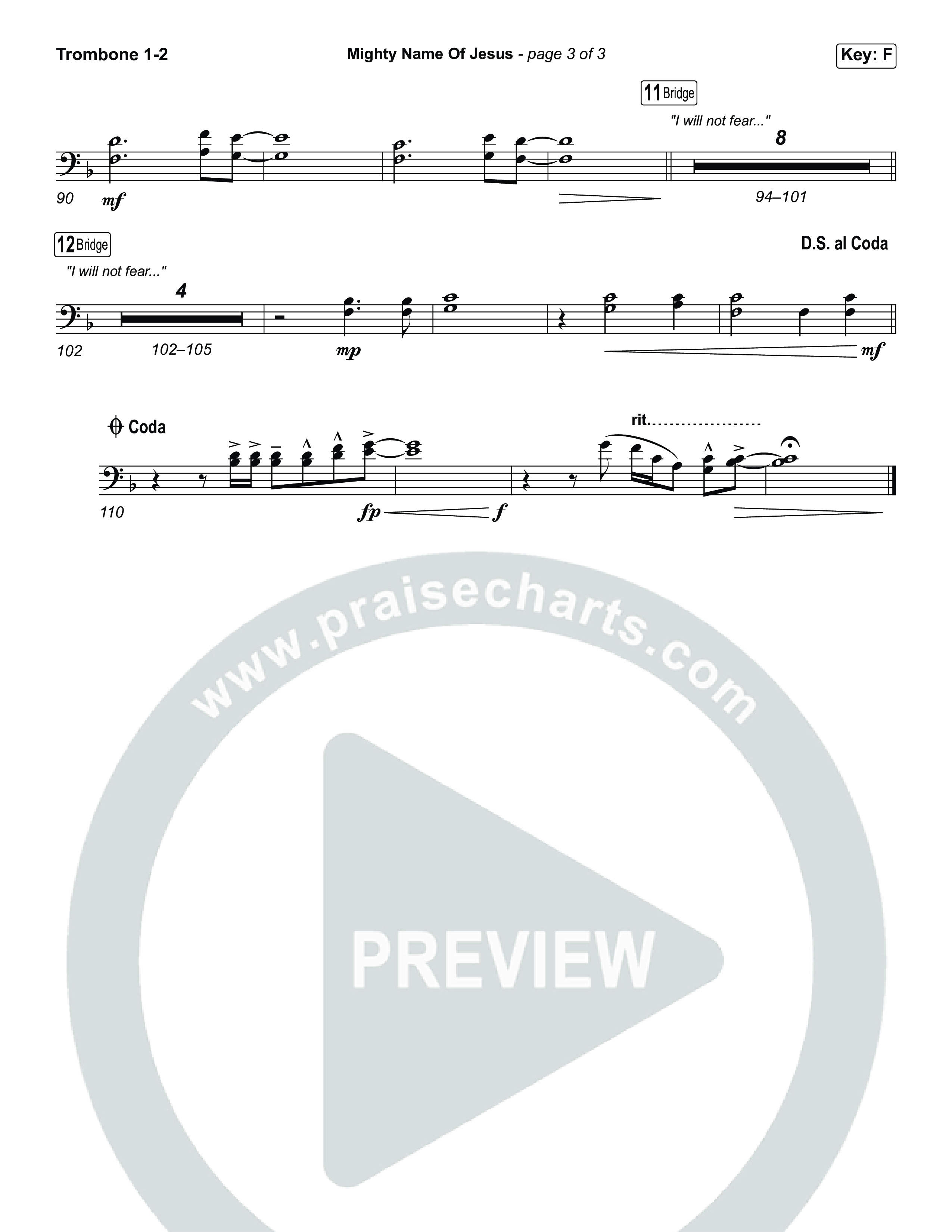 Mighty Name Of Jesus (Unison/2-Part) Trombone 1/2 (The Belonging Co / Hope Darst / Arr. Luke Gambill)