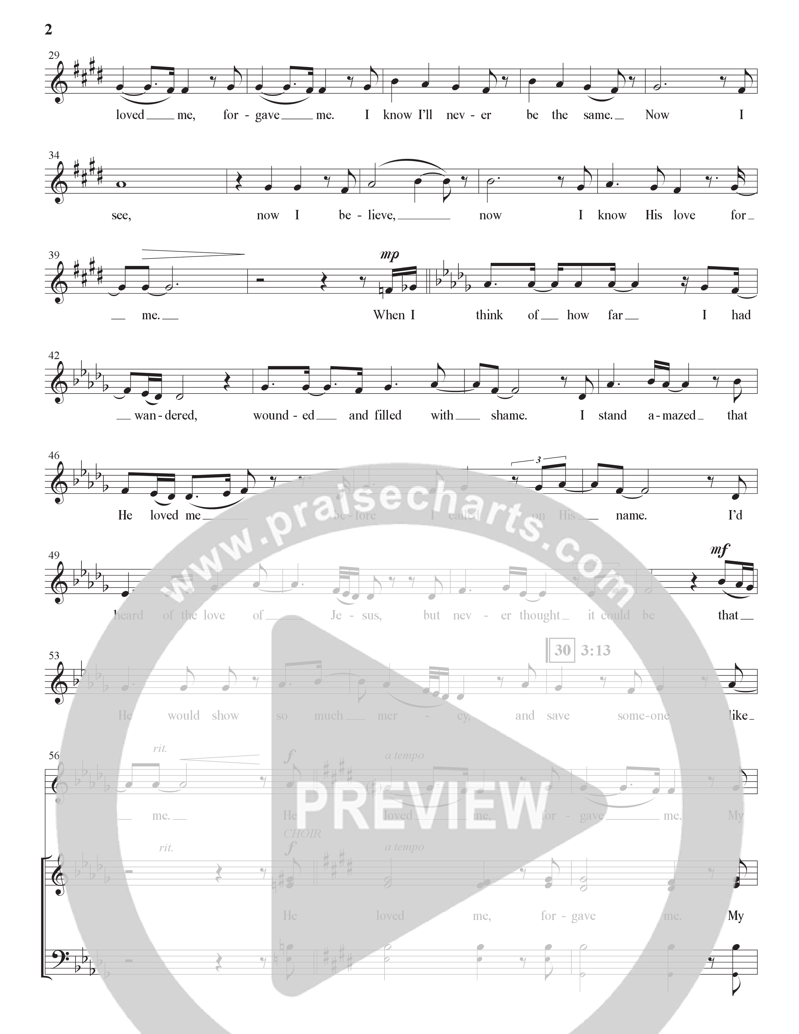 He Loved Me (Choral Anthem SATB) Choir Sheet (SATB) (The Brooklyn Tabernacle Choir / Arr. Carol Cymbala / Orch. J. Daniel Smith)