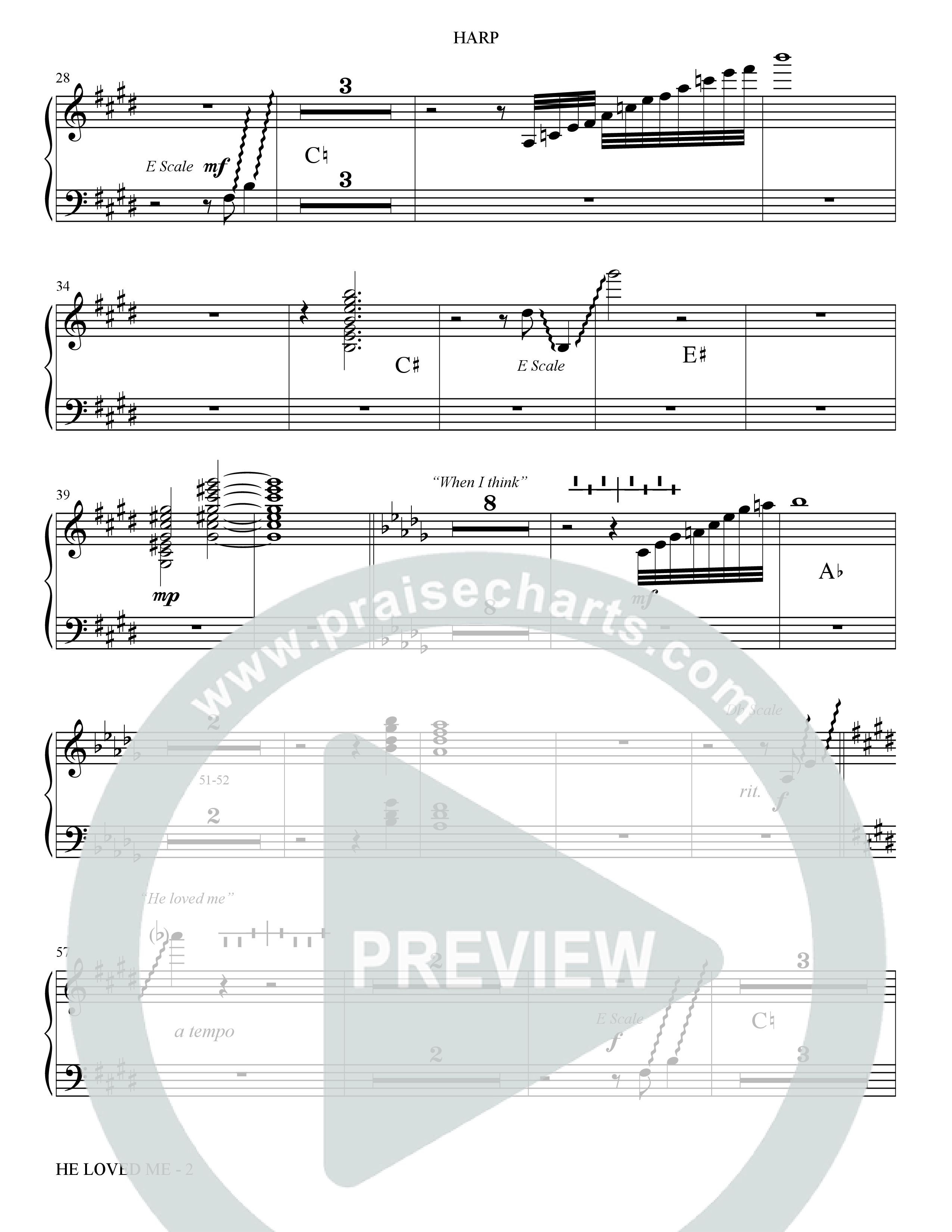 He Loved Me (Choral Anthem SATB) Harp (The Brooklyn Tabernacle Choir / Arr. Carol Cymbala / Orch. J. Daniel Smith)