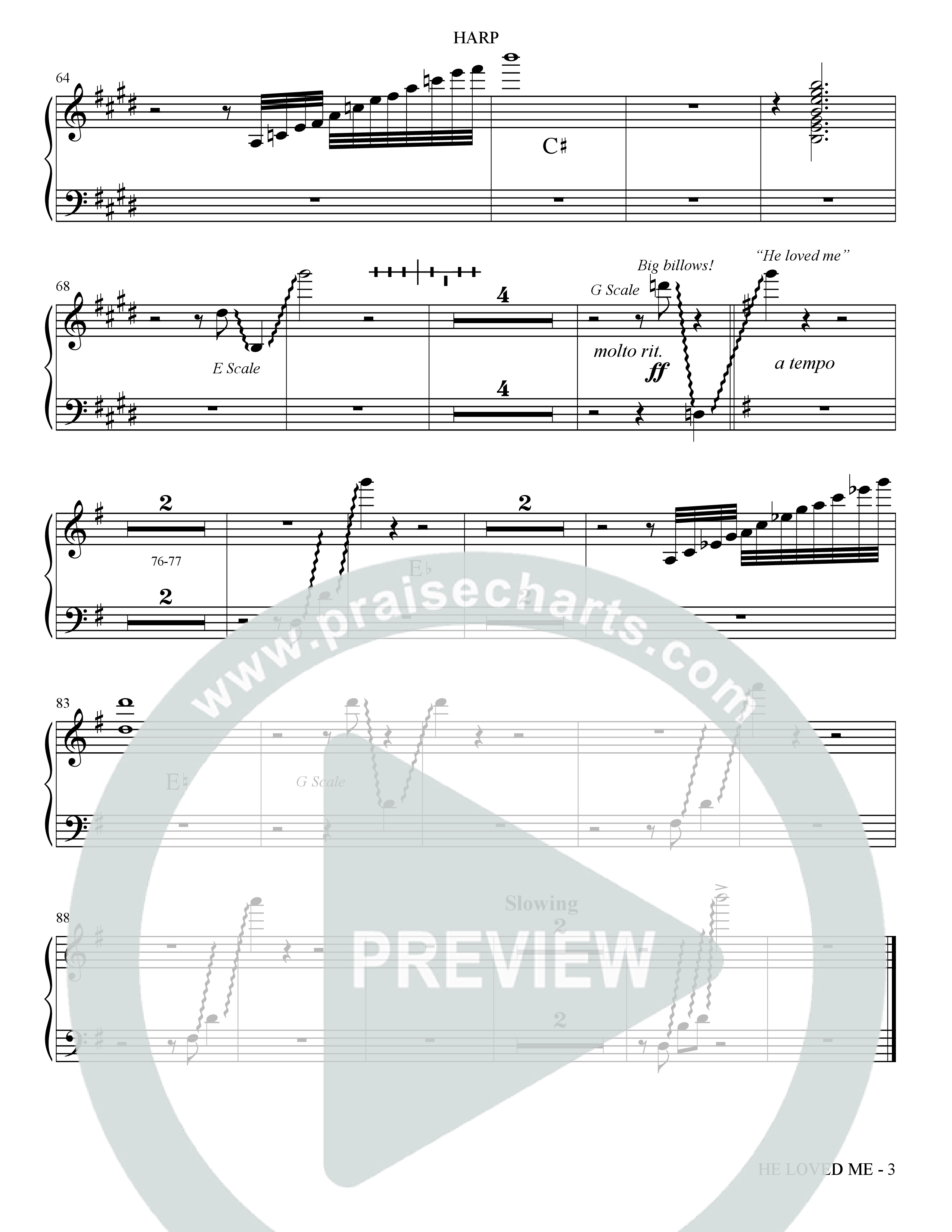 He Loved Me (Choral Anthem SATB) Harp (The Brooklyn Tabernacle Choir / Arr. Carol Cymbala / Orch. J. Daniel Smith)