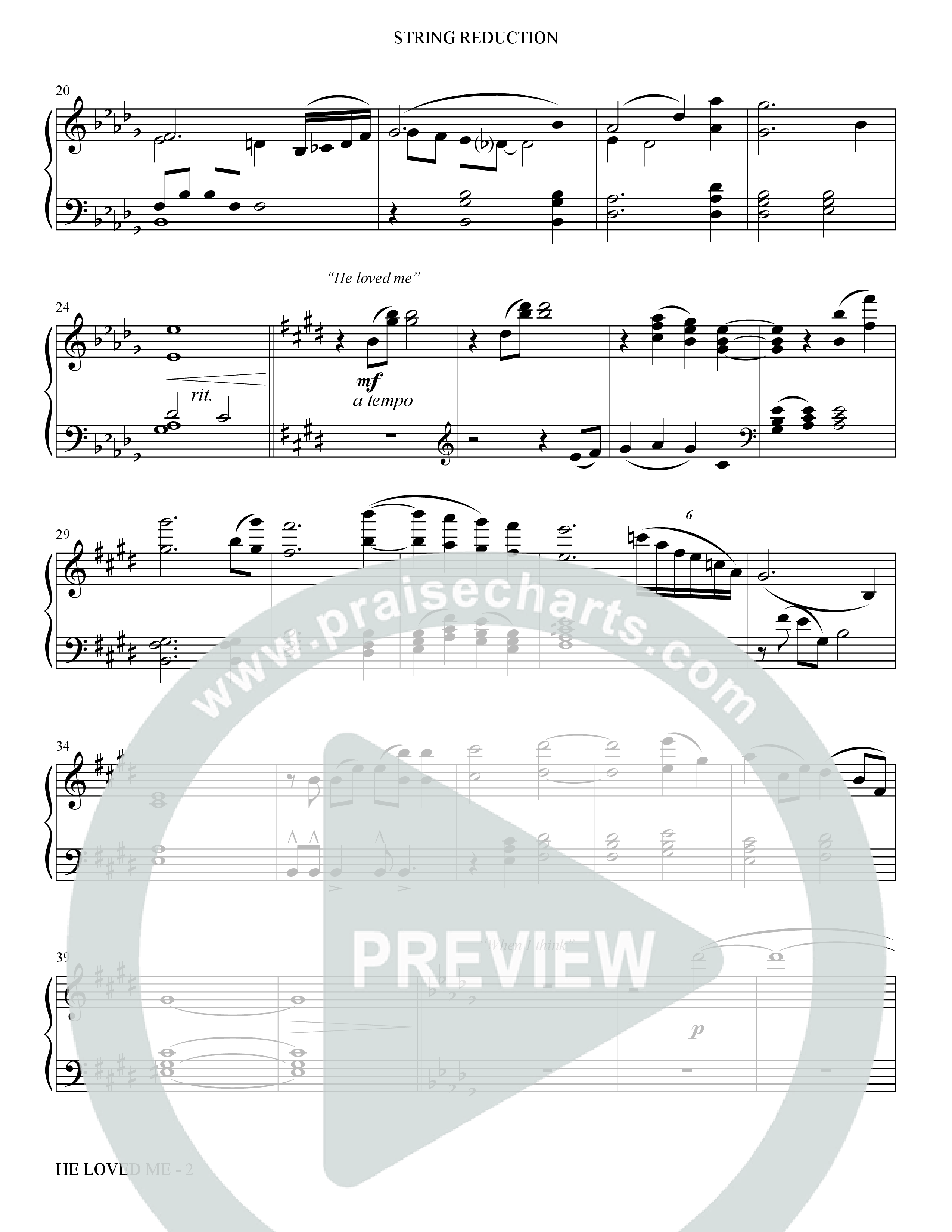 He Loved Me (Choral Anthem SATB) String Reduction (The Brooklyn Tabernacle Choir / Arr. Carol Cymbala / Orch. J. Daniel Smith)