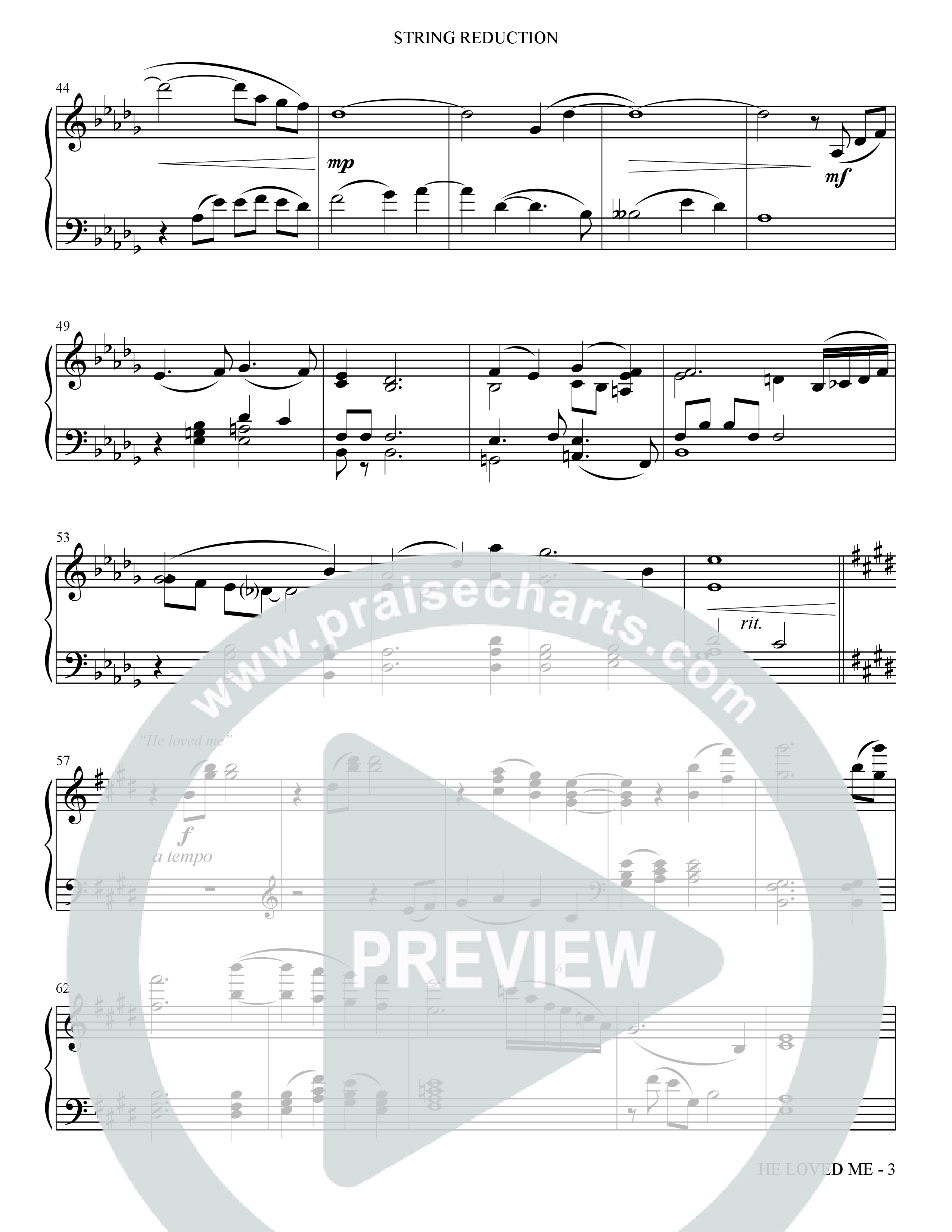 He Loved Me (Choral Anthem SATB) String Reduction (The Brooklyn Tabernacle Choir / Arr. Carol Cymbala / Orch. J. Daniel Smith)