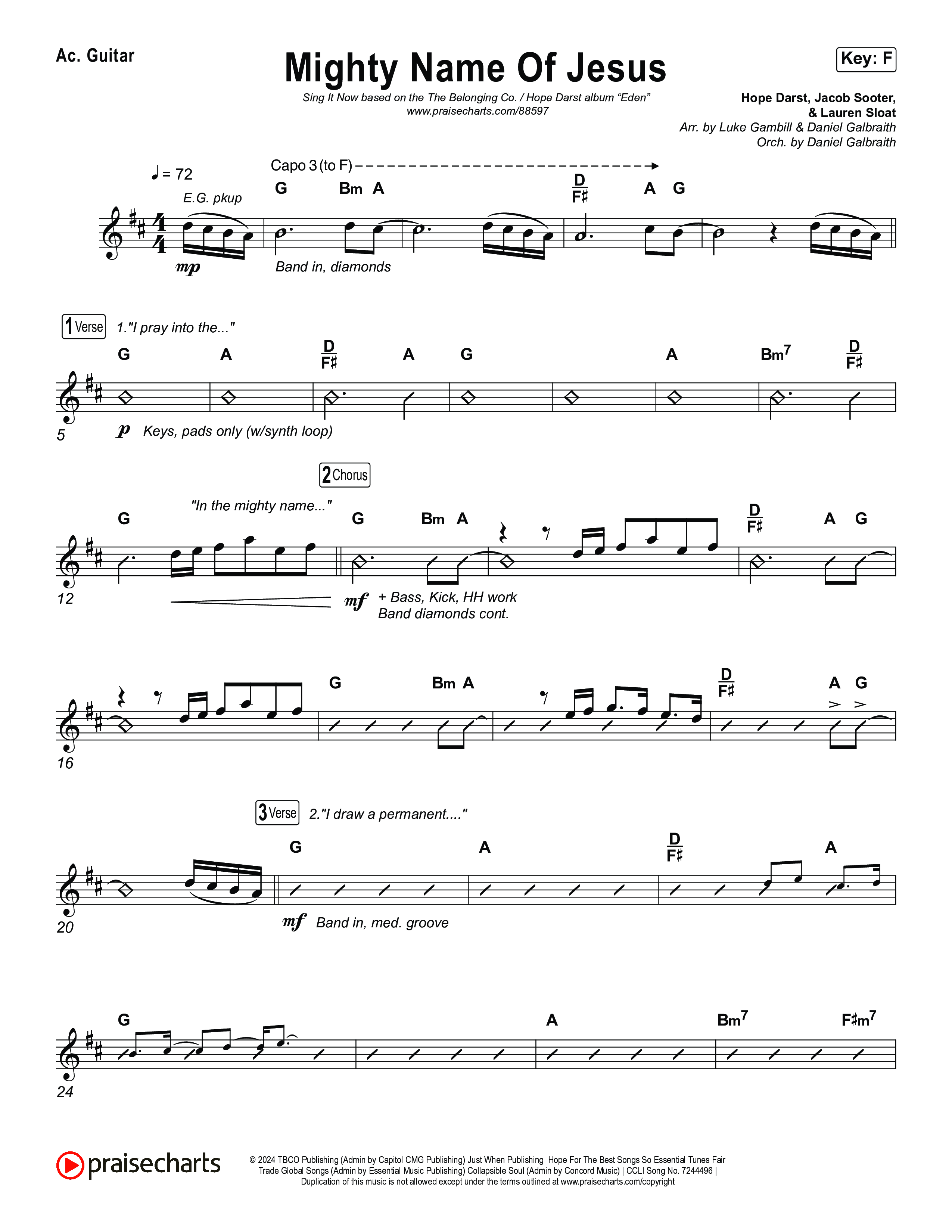 Mighty Name Of Jesus (Sing It Now) Acoustic Guitar (The Belonging Co / Hope Darst / Arr. Luke Gambill)