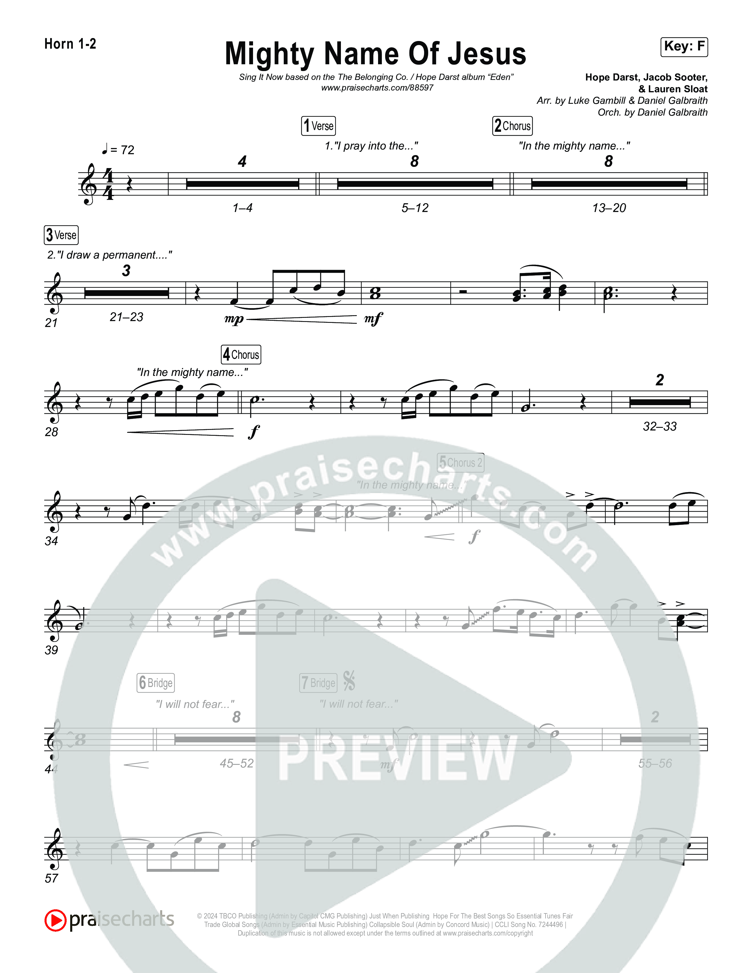 Mighty Name Of Jesus (Sing It Now) Brass Pack (The Belonging Co / Hope Darst / Arr. Luke Gambill)