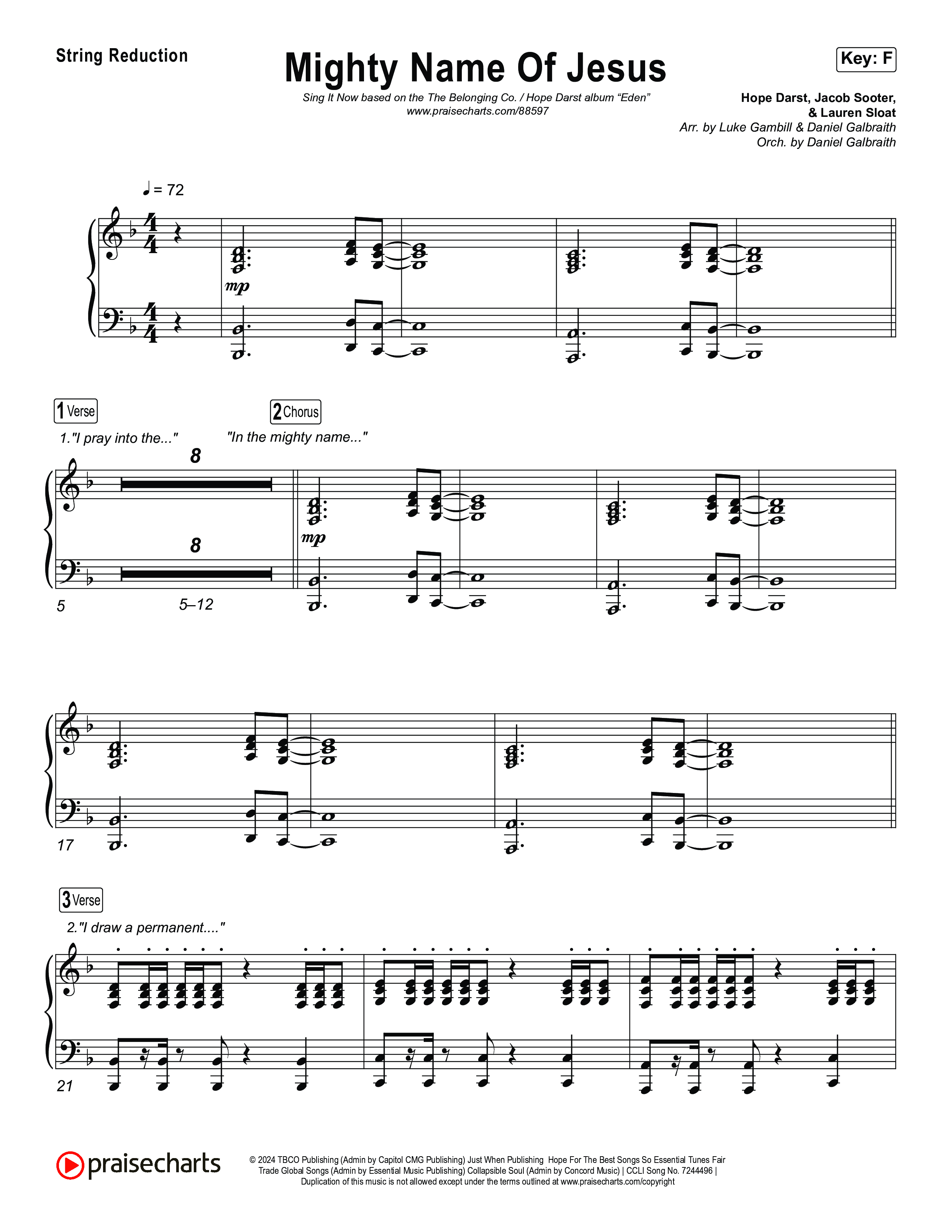 Mighty Name Of Jesus (Sing It Now) String Reduction (The Belonging Co / Hope Darst / Arr. Luke Gambill)