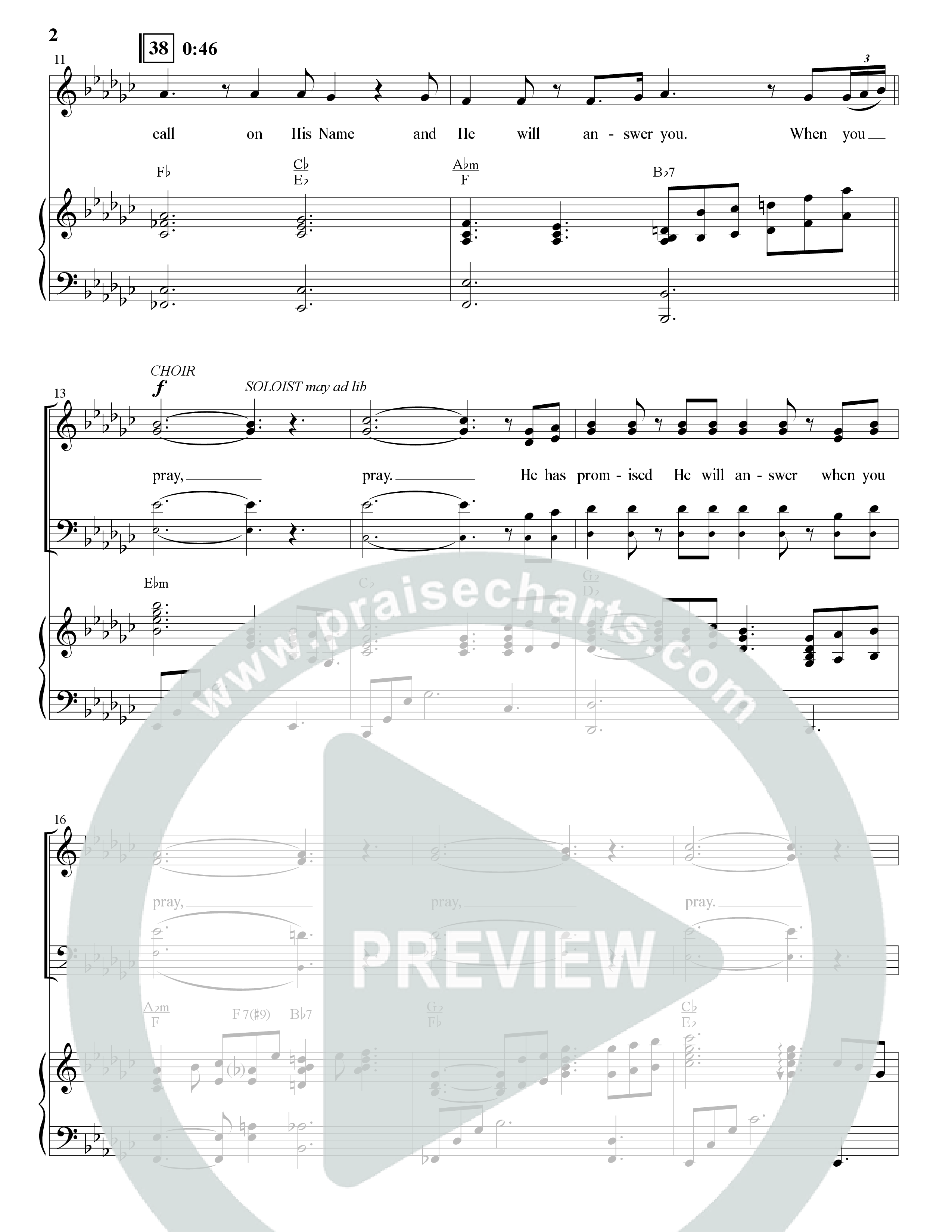 Pray (Choral Anthem SATB) Anthem (SATB/Piano) (The Brooklyn Tabernacle Choir / Arr. Carol Cymbala / Orch. Bradley Knight)
