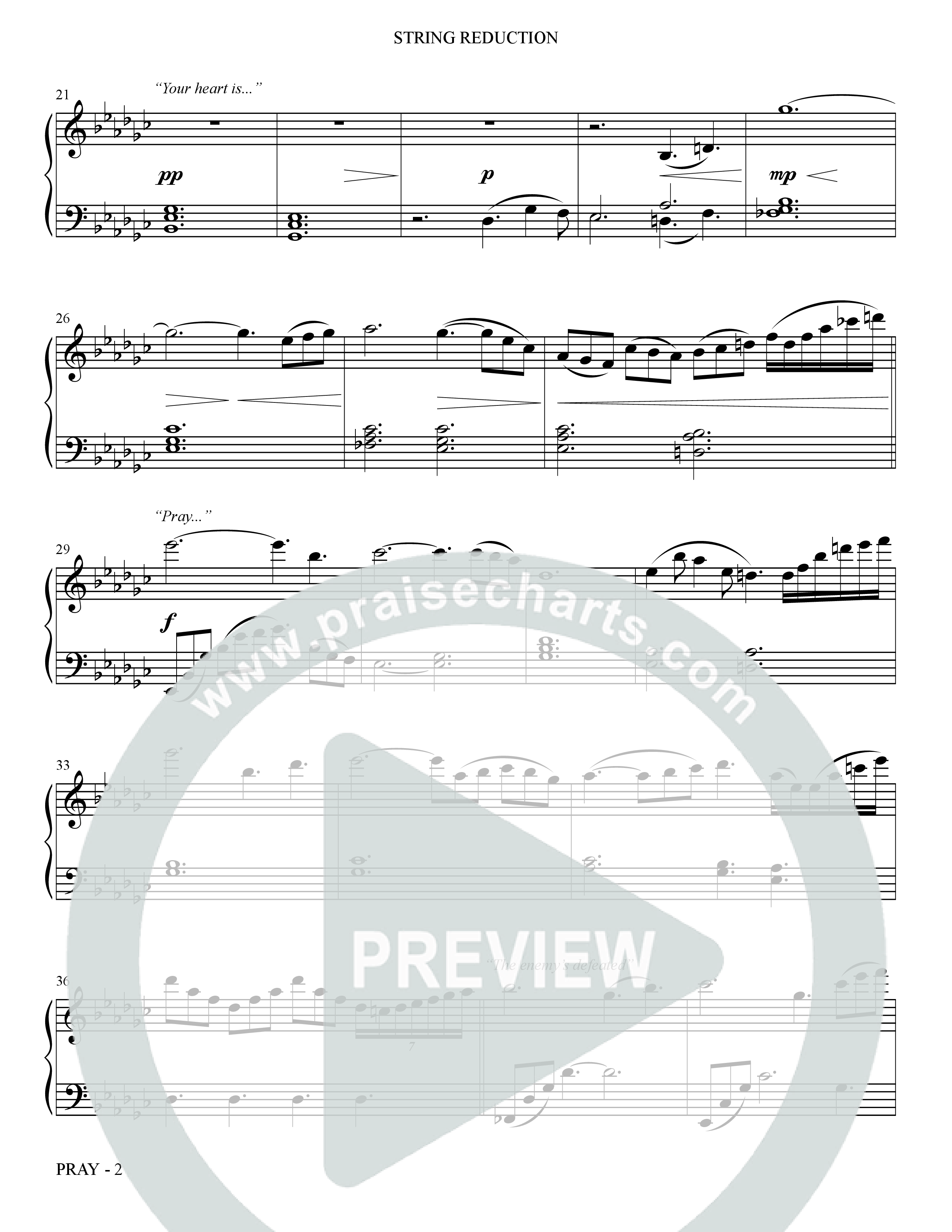 Pray (Choral Anthem SATB) String Reduction (The Brooklyn Tabernacle Choir / Arr. Carol Cymbala / Orch. Bradley Knight)