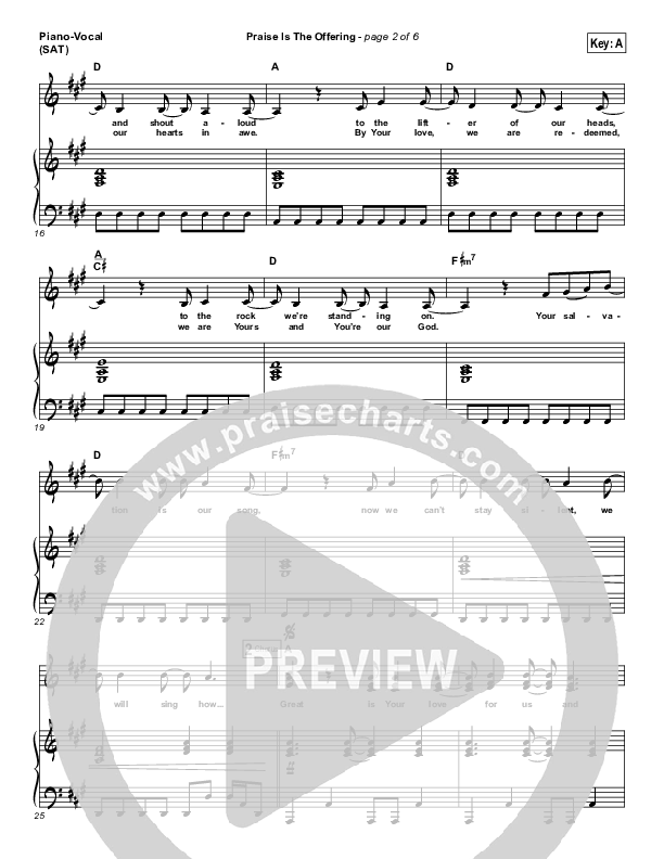 Praise Is The Offering Piano/Vocal (SAT) (Gateway Worship)