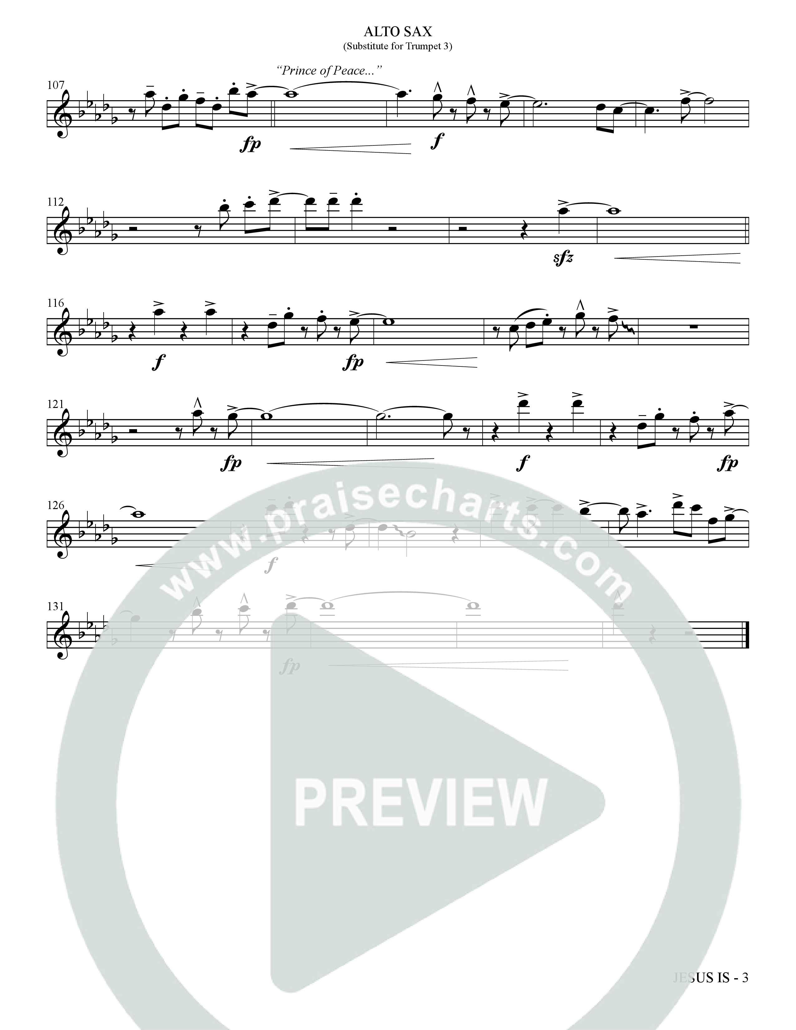 Jesus Is (Choral Anthem SATB) Alto Sax (The Brooklyn Tabernacle Choir / Arr. Carol Cymbala / Orch. J. Daniel Smith)