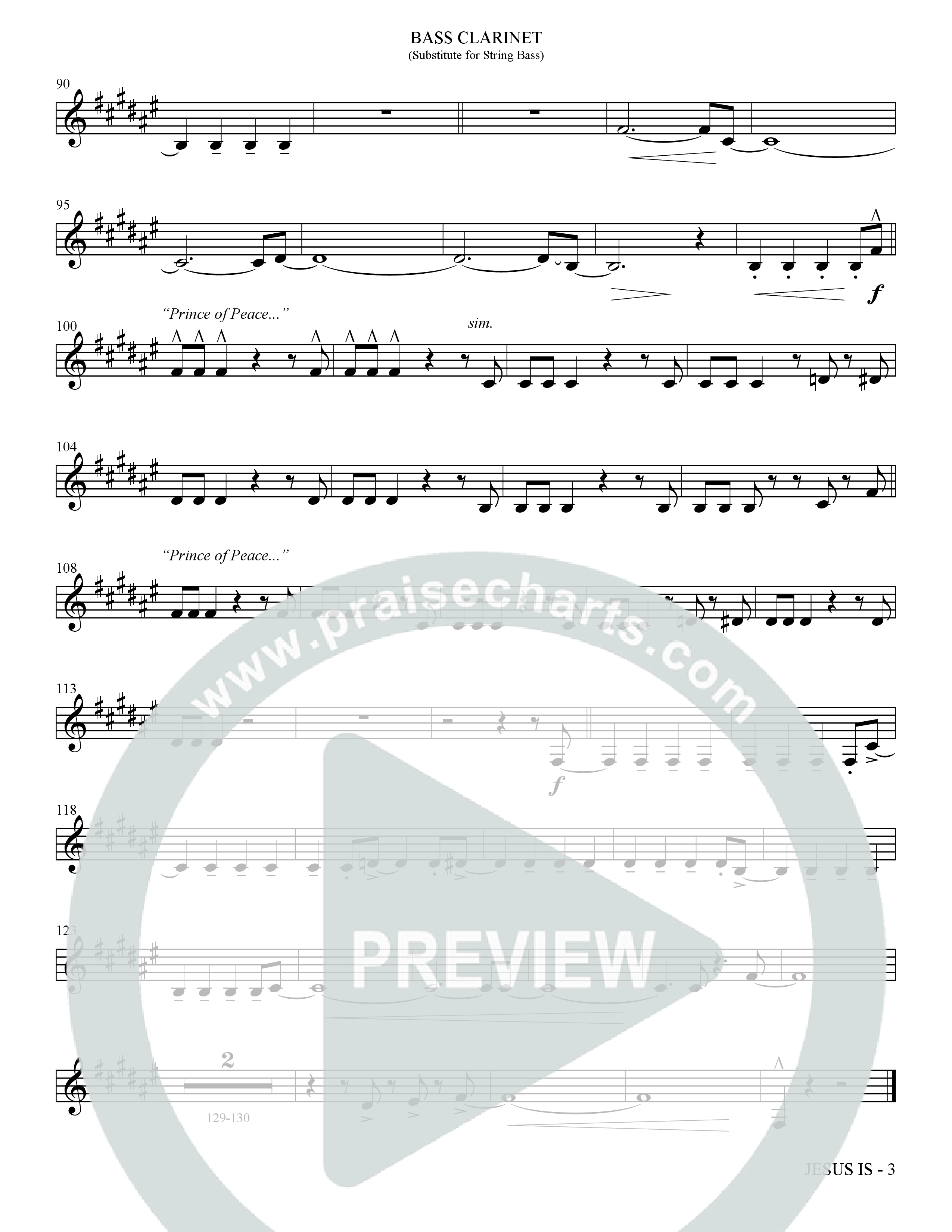 Jesus Is (Choral Anthem SATB) Bass Clarinet (The Brooklyn Tabernacle Choir / Arr. Carol Cymbala / Orch. J. Daniel Smith)