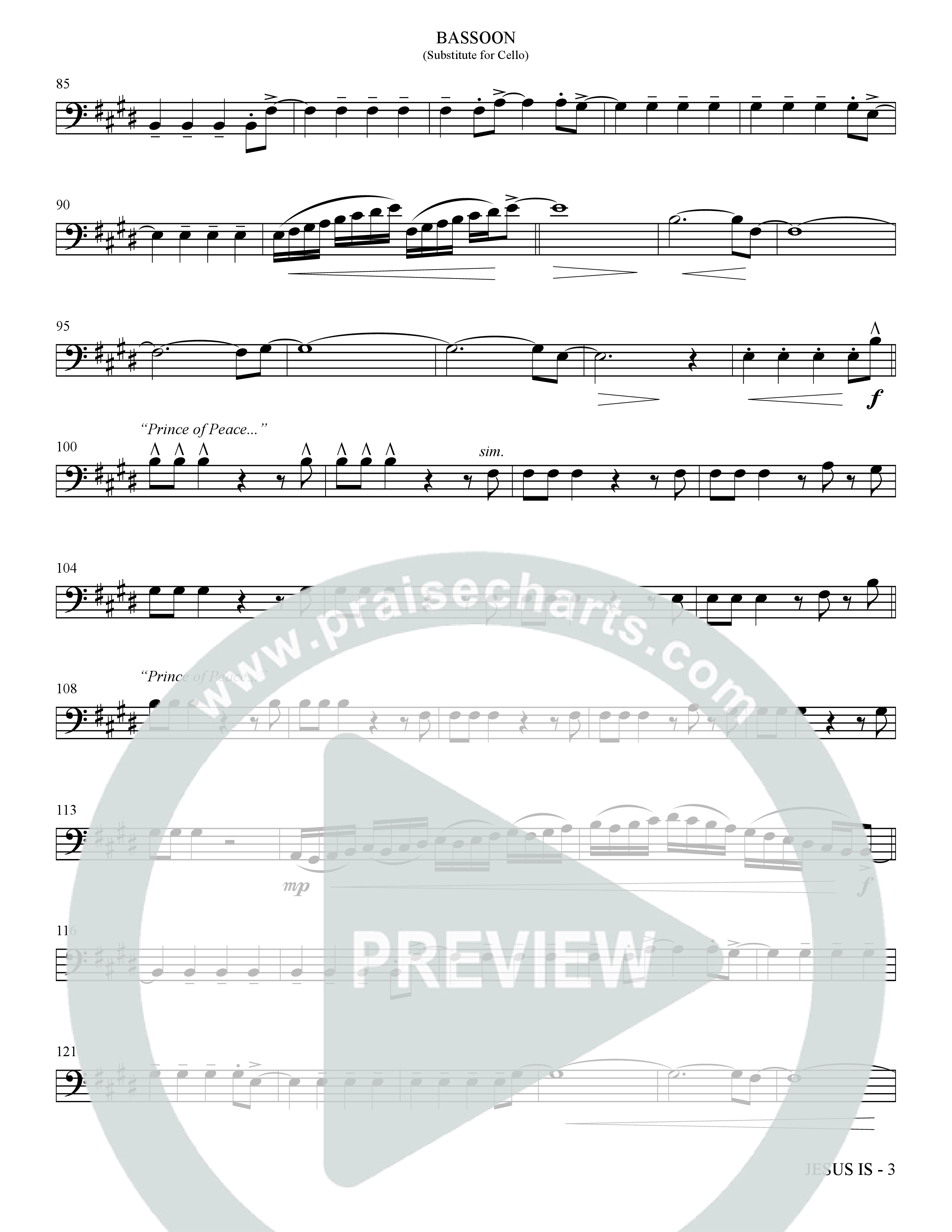 Jesus Is (Choral Anthem SATB) Bassoon (The Brooklyn Tabernacle Choir / Arr. Carol Cymbala / Orch. J. Daniel Smith)