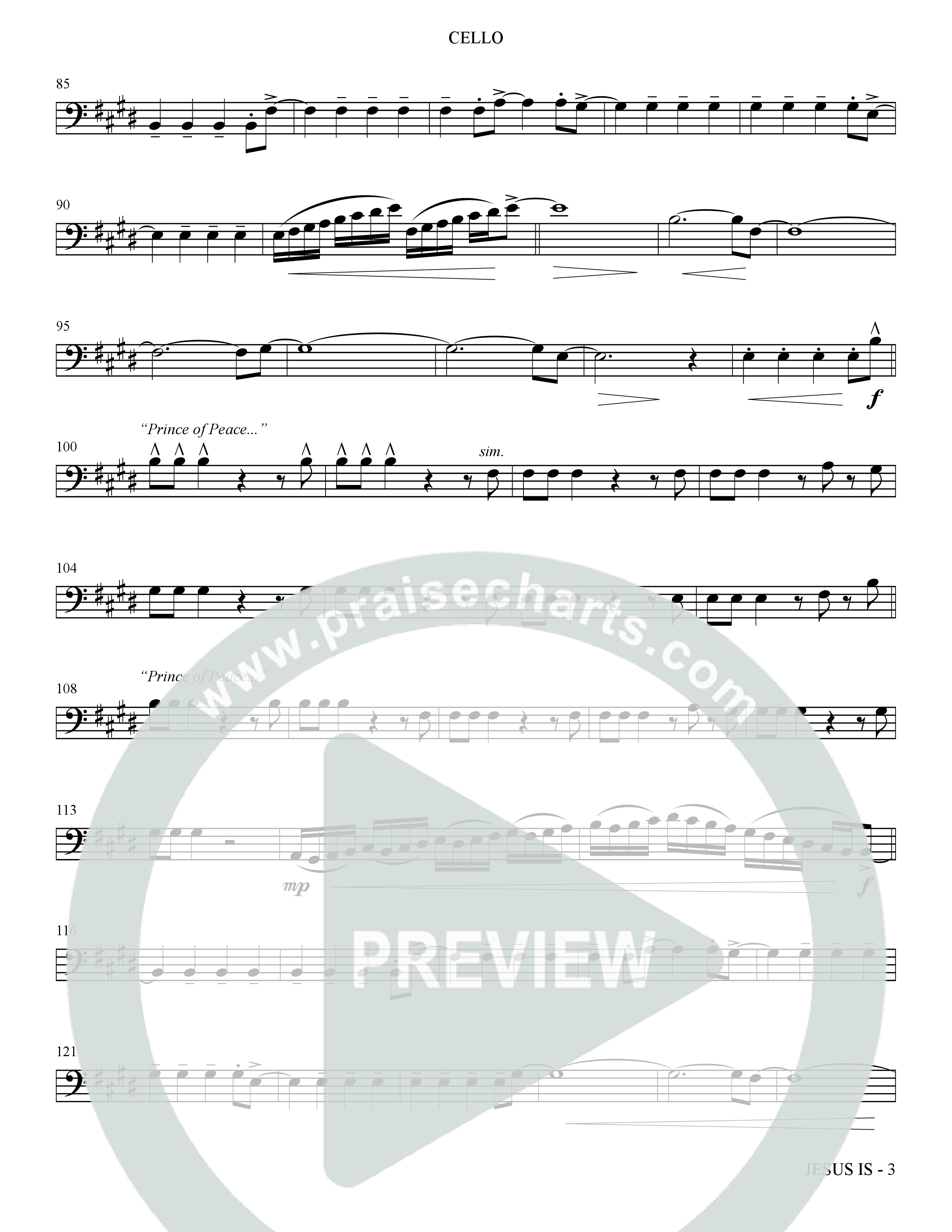 Jesus Is (Choral Anthem SATB) Cello (The Brooklyn Tabernacle Choir / Arr. Carol Cymbala / Orch. J. Daniel Smith)